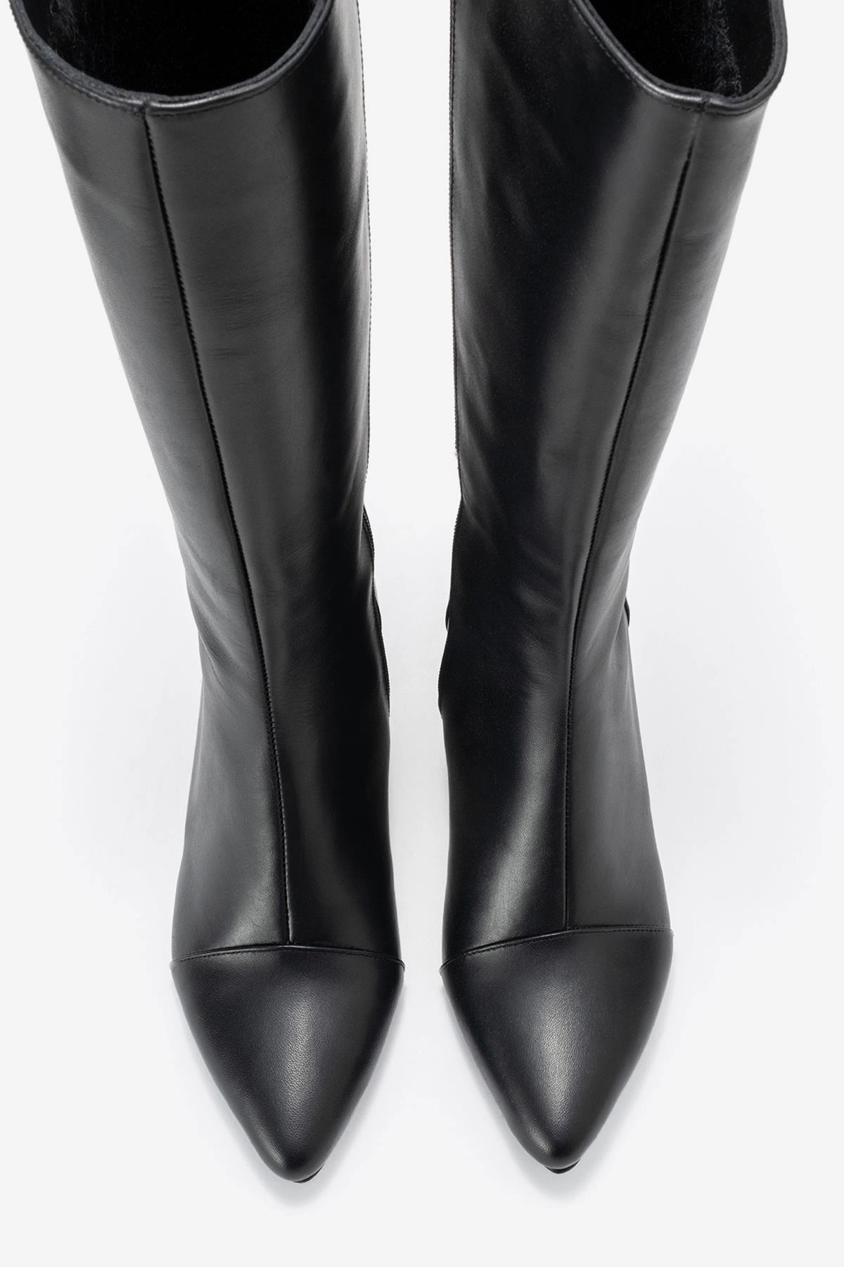 Forever & Always Womens Osmera Leather Block Heel Knee High Boots