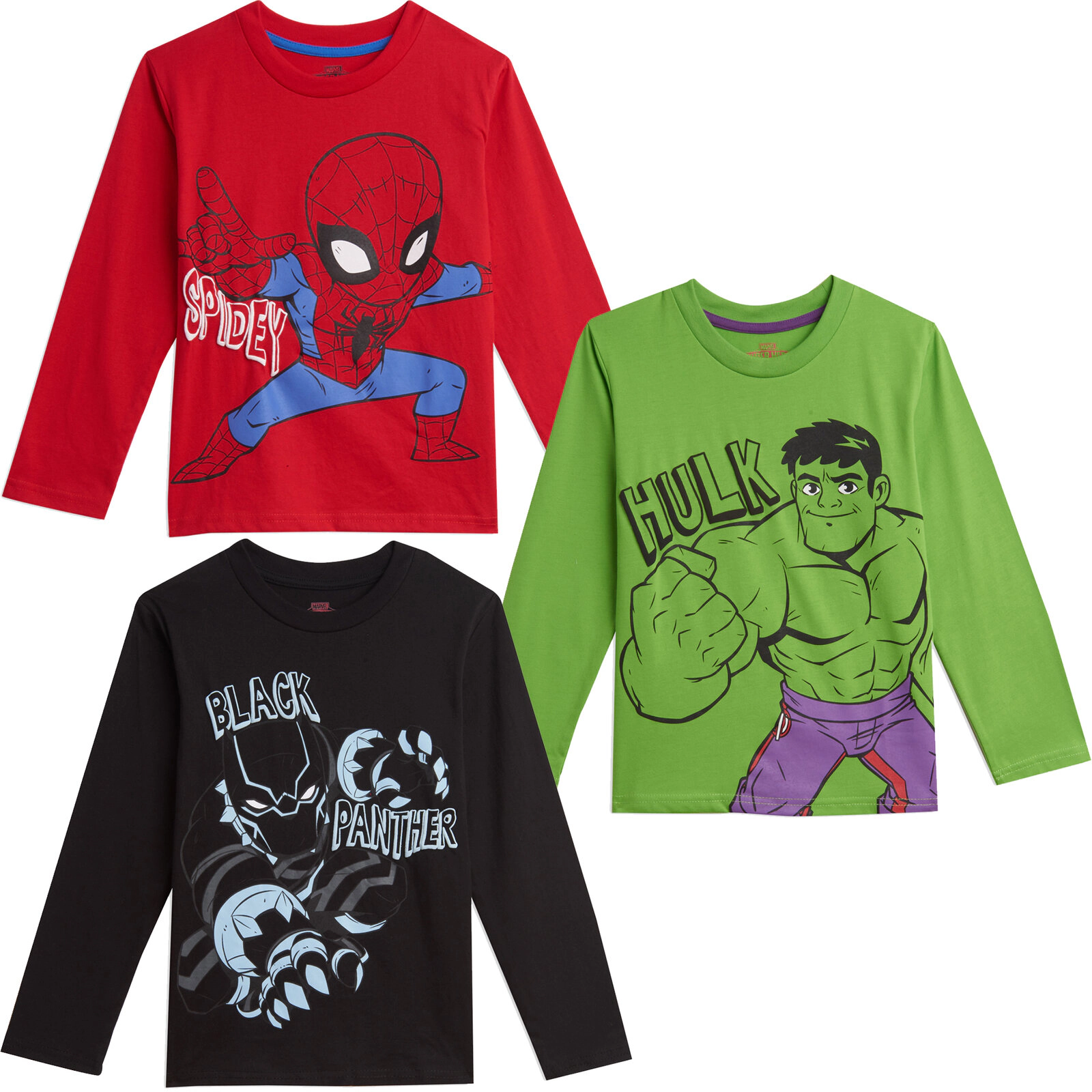 Marvel Avengers Boys' 3-Pack Long Sleeve T-Shirts