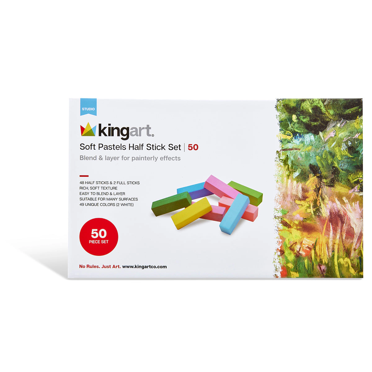 KINGART Soft Pastels Half Stick Set 50 pc