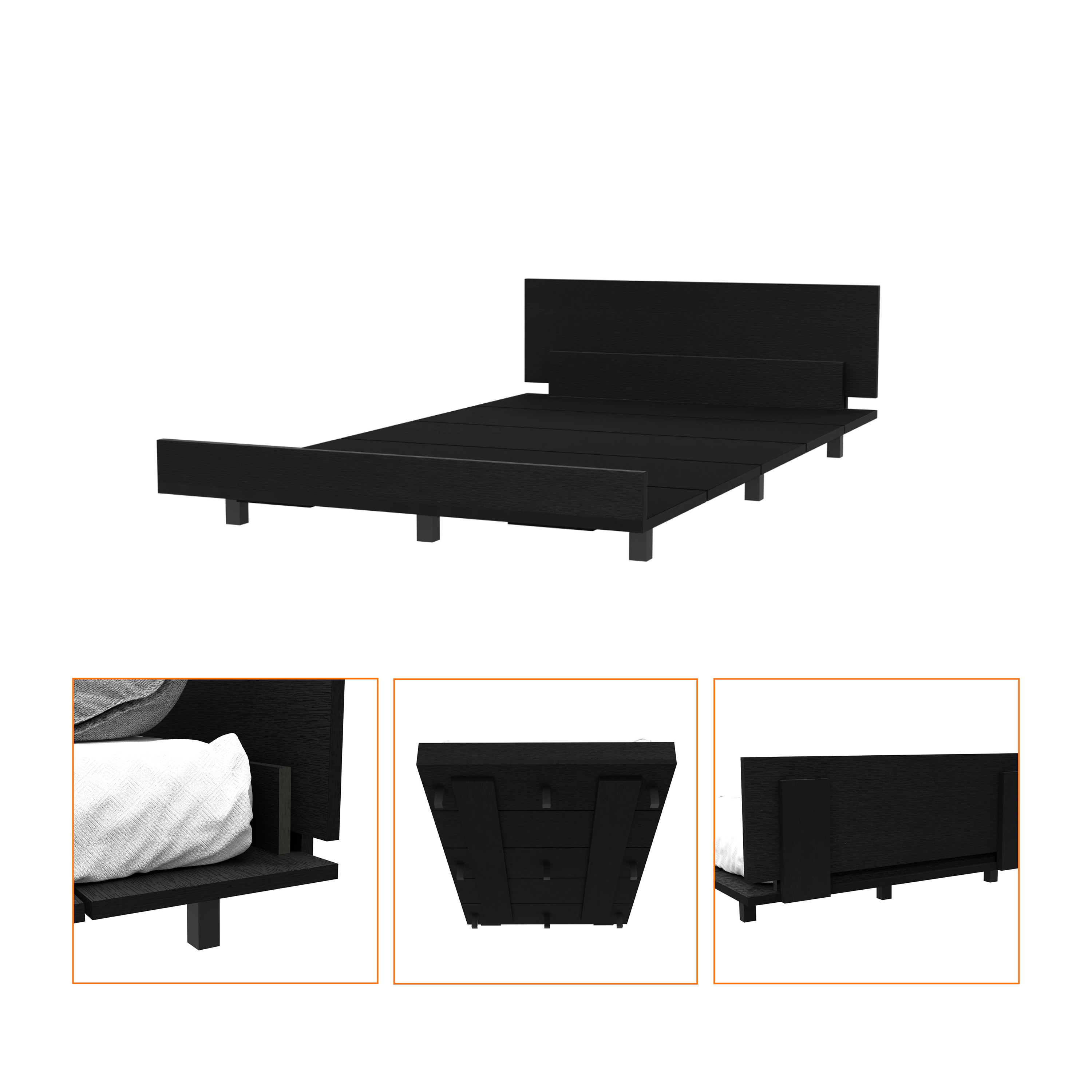 Flynama Portoalegre Twin Bed Base, Headboard
