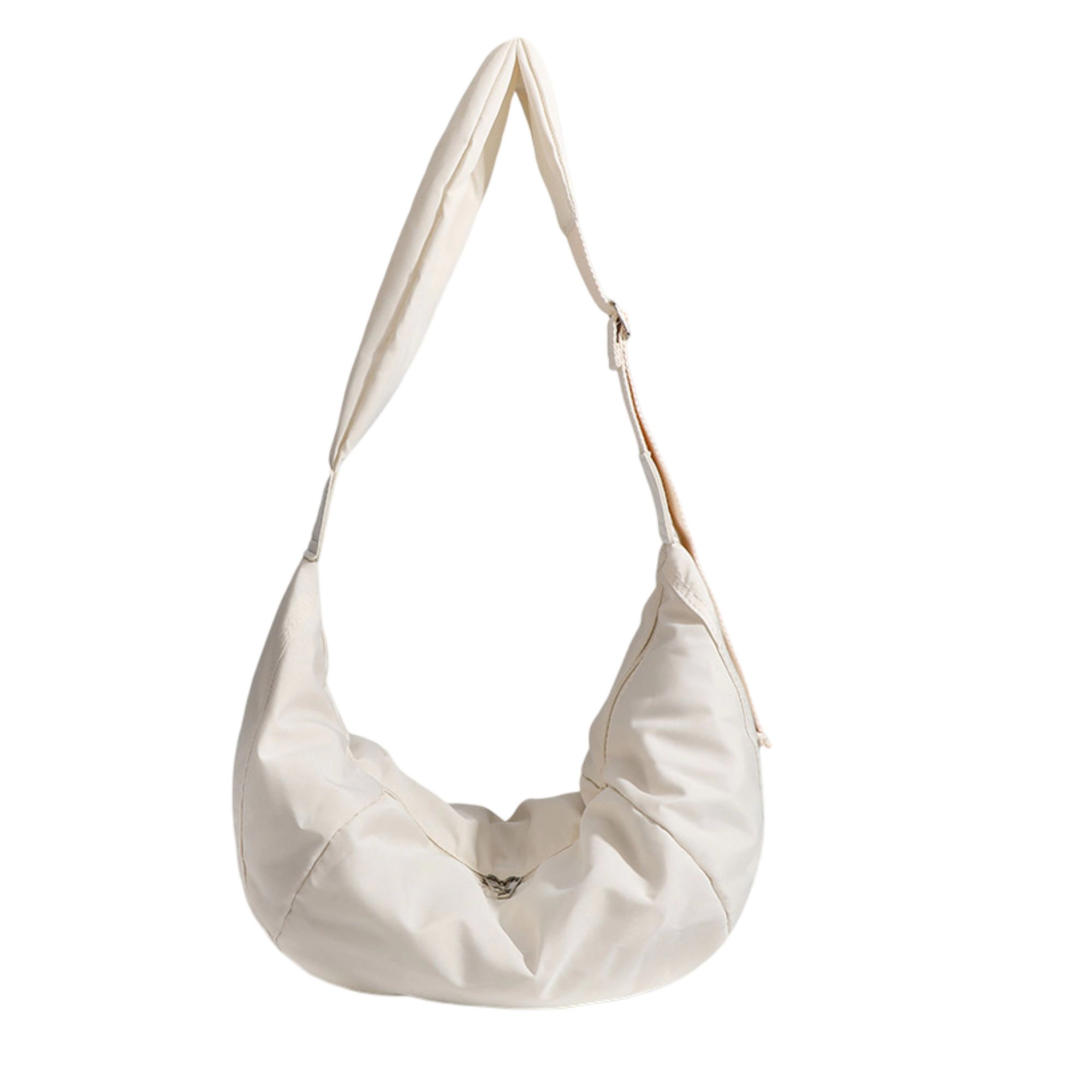 Alilang Women's Padded Crescent Crossbody Bag with Adjustable Shoulder Strap, Beige