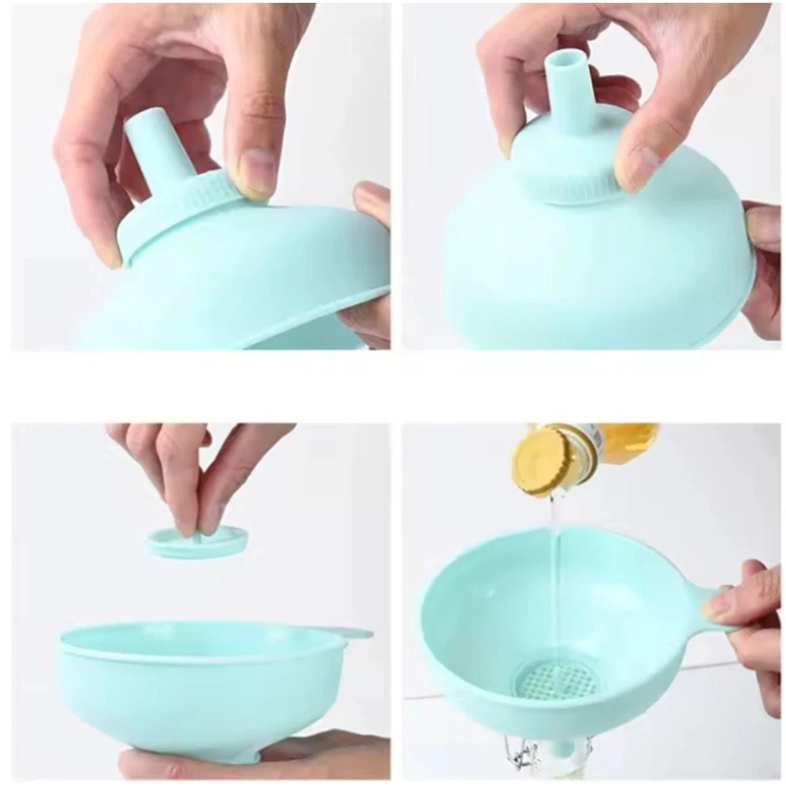 Home Collection 3-in-1 Wide Mouth Kitchen Funnel with Strainer for Mason Jars & Canning
