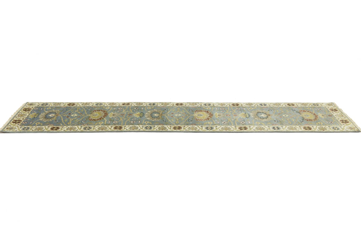 Magic Rugs Blue-gray Floral Osh Chobi 2'5X12 Peshawar Oriental Runner Rug