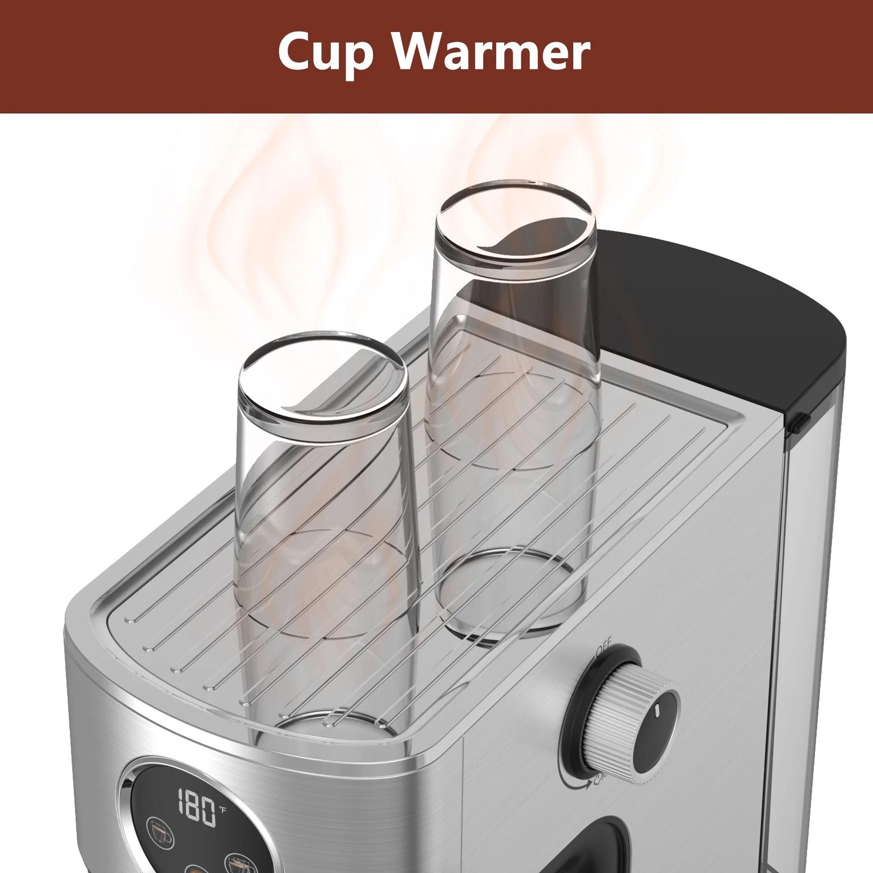 WHALL - 20 Bar Touchscreen Espresso Machine，Espresso Coffee Maker with Milk Frother Steam Wand