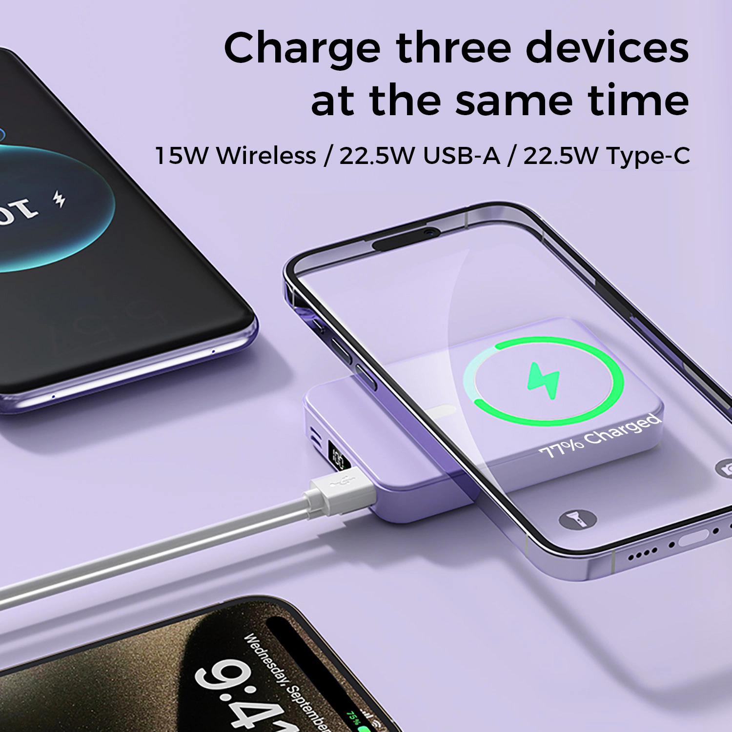 Alpha Digital 10,000mAh, Magnetic Wireless Charging, Phone Stand - Power Bank