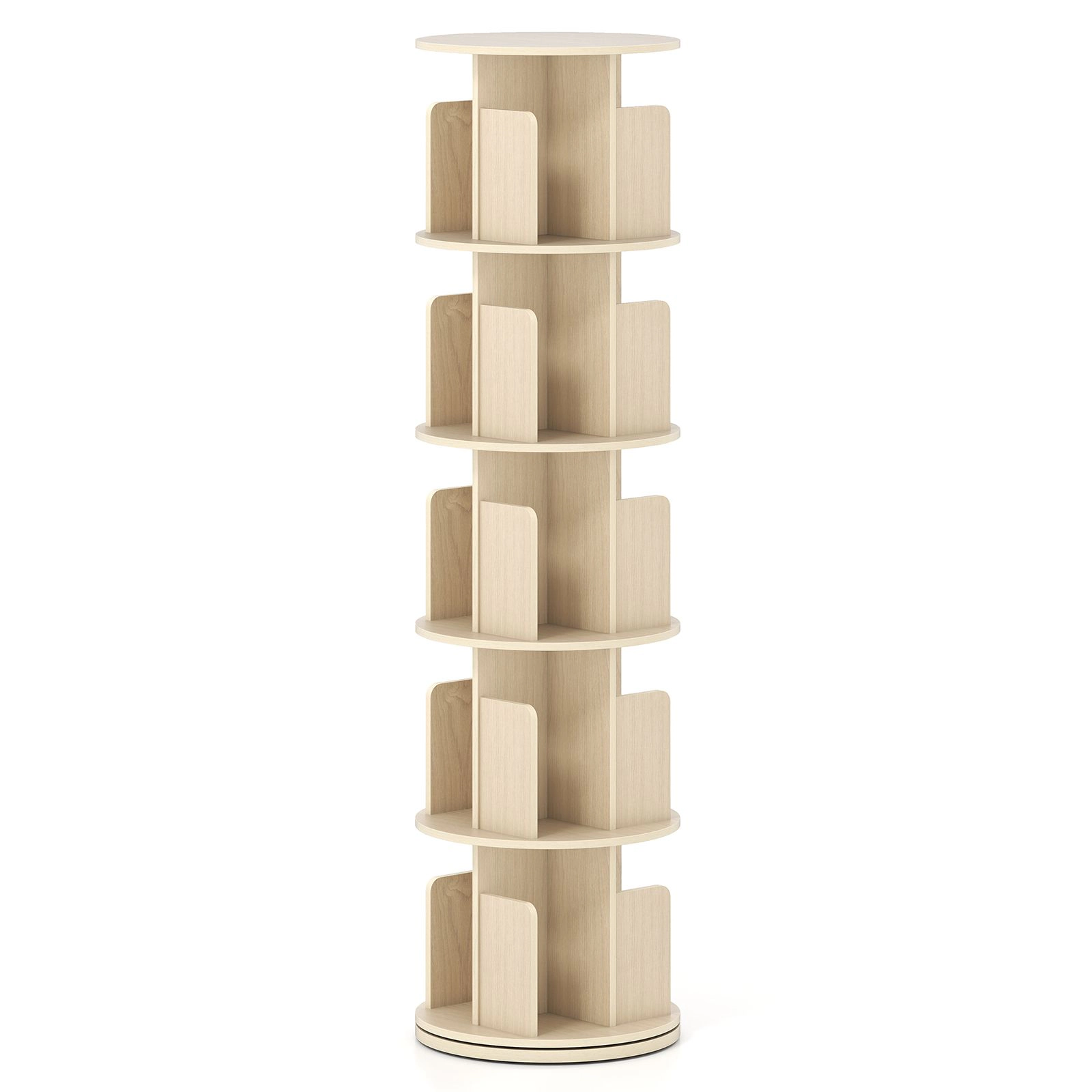 SlickBlue 4 Tier Swivel Bookcase Display Shelf for Living Room Bedroom Office
