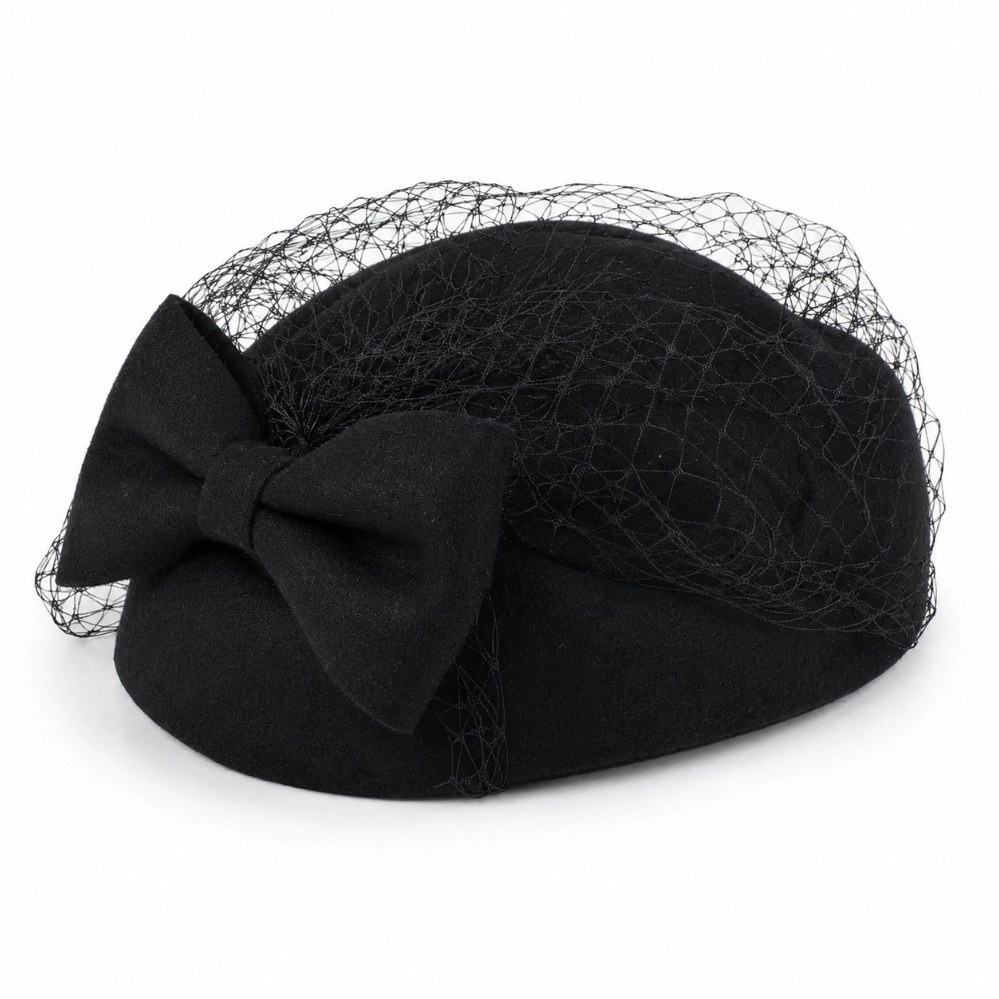 Anna-Kaci Women's Bow Pillbox Fascinator Hat with Birdcage Veil