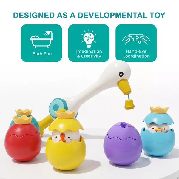 Sperric Splash & Catch Bath Toy Magnetic Fishing Game w/ Surprise Animal Eggs - Floating Fun for Toddlers & Kids
