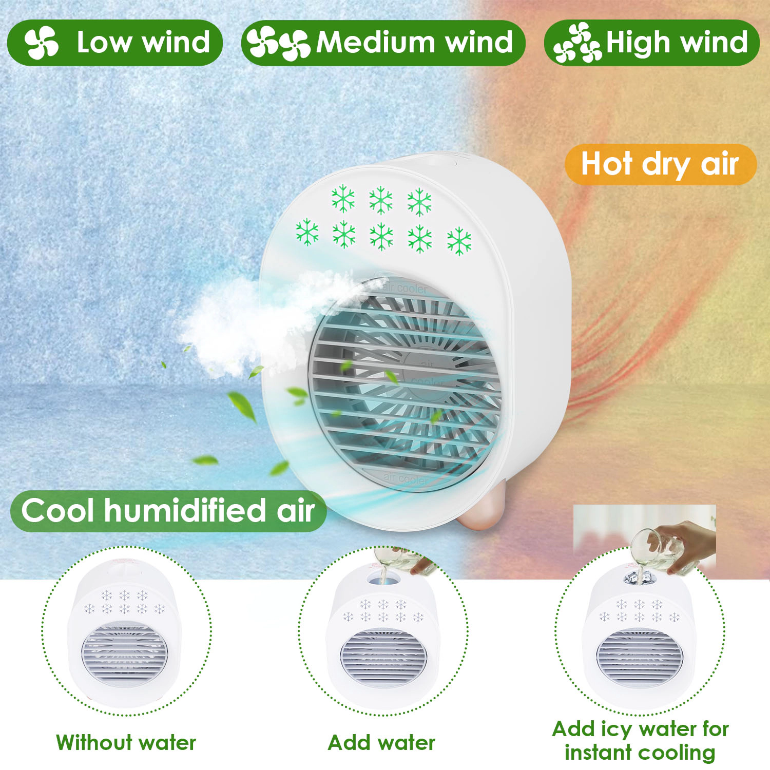 GBruno 4-in-1 Portable Desktop Air Cooler Fan