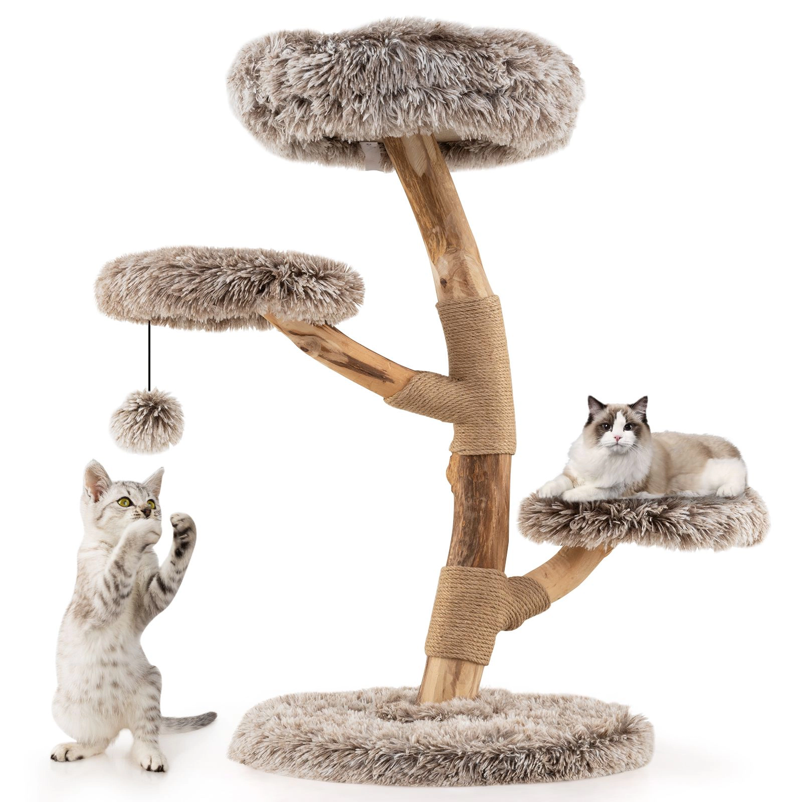 SlickBlue 4-Level Cat Tree with Condo, Perches and Jute Scratching Posts