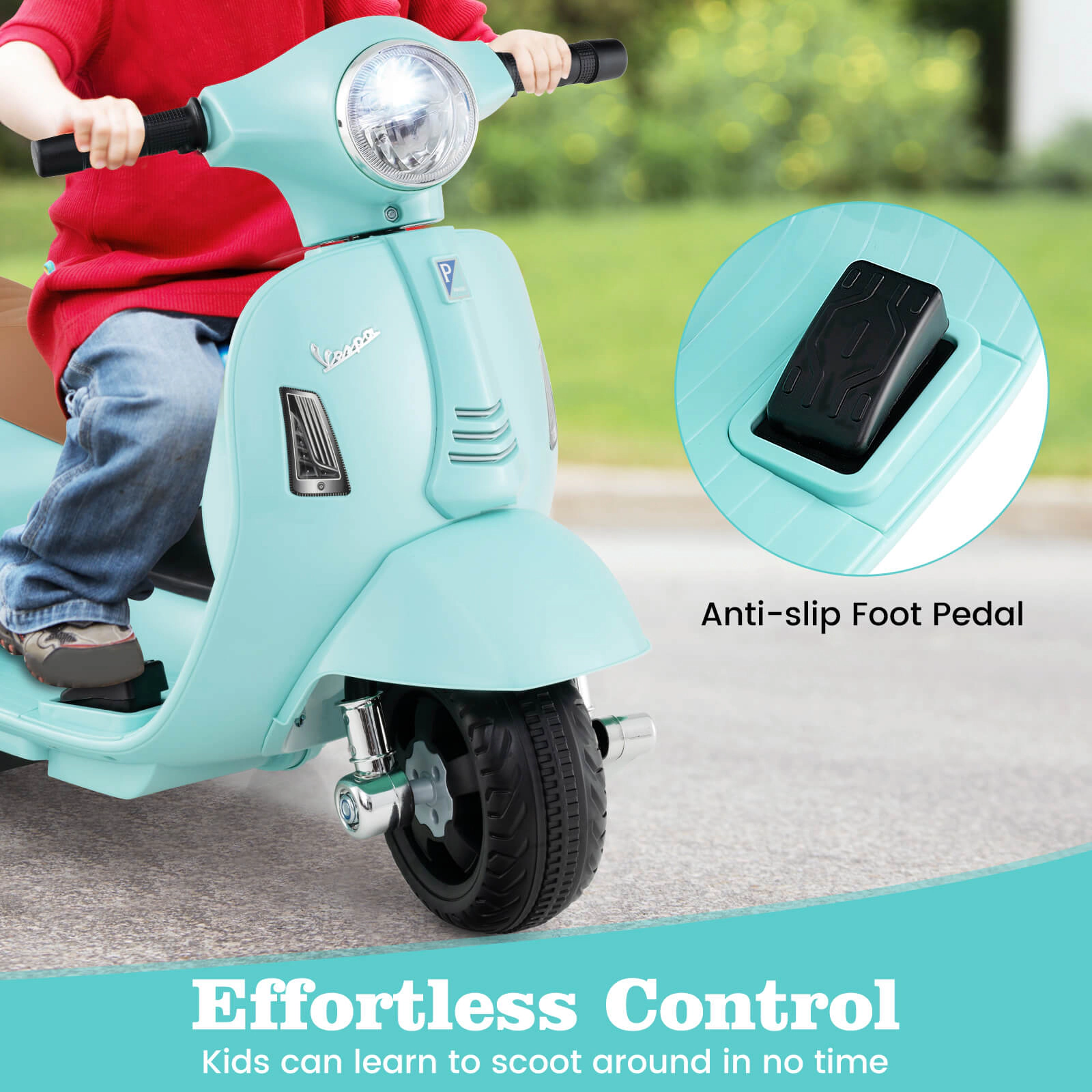 Costway Kids Ride on Motorcycle with Training Wheels Headlight Horn 6V Battery