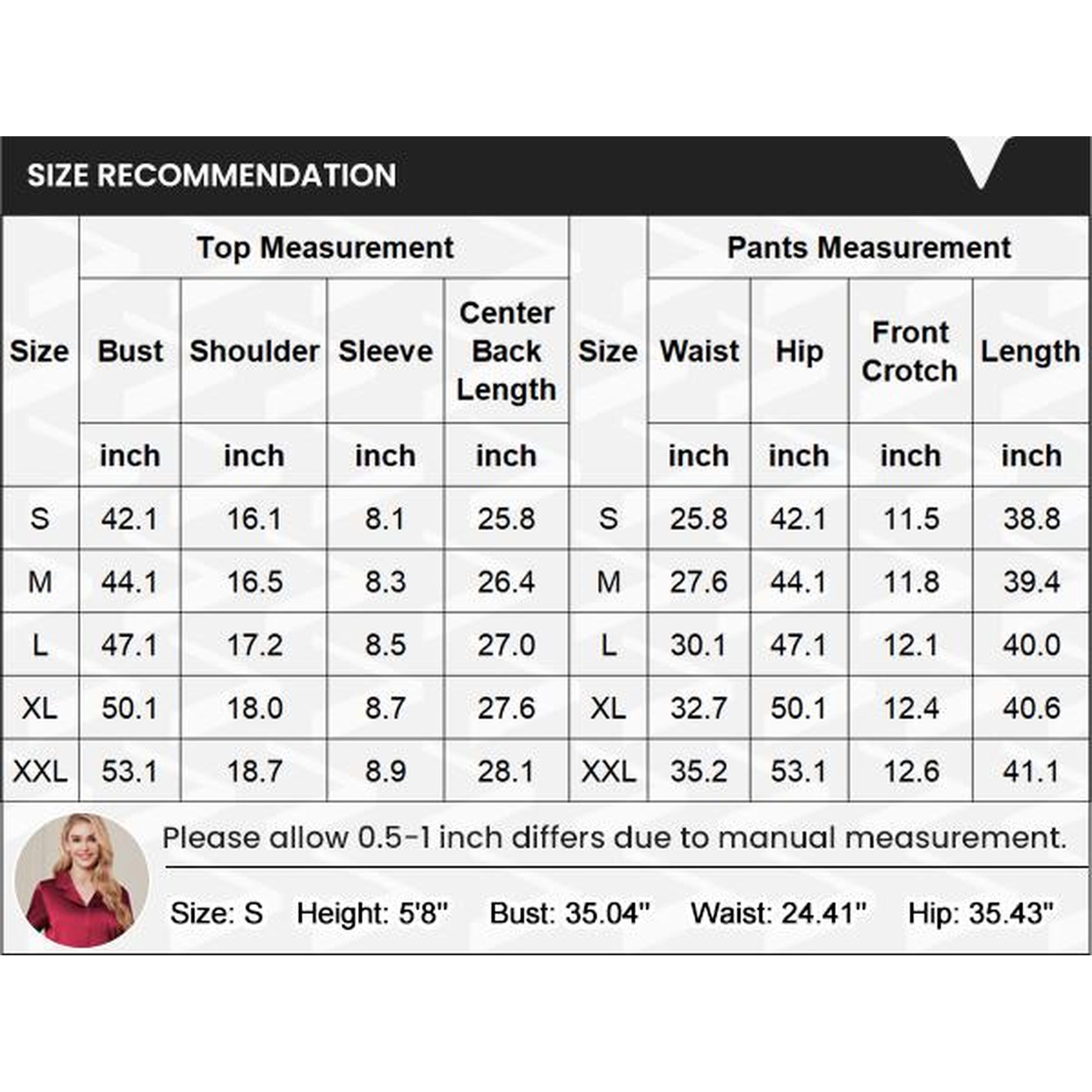 Ekouaer Women's Silk Pajamas Set Short Sleeve Pjs 2 Piece Soft Loungewear with Pants Button
