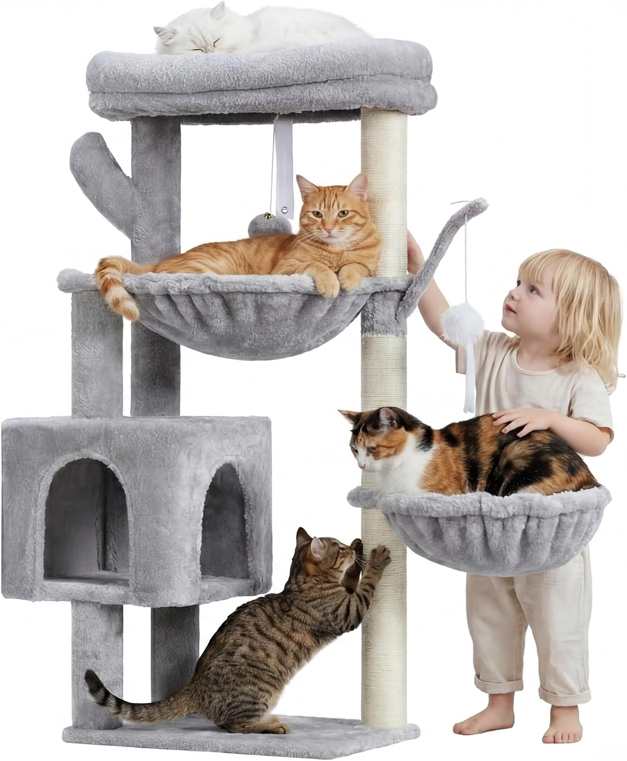 Heybly comes with a cat tree wrapped entirely in sisal.
