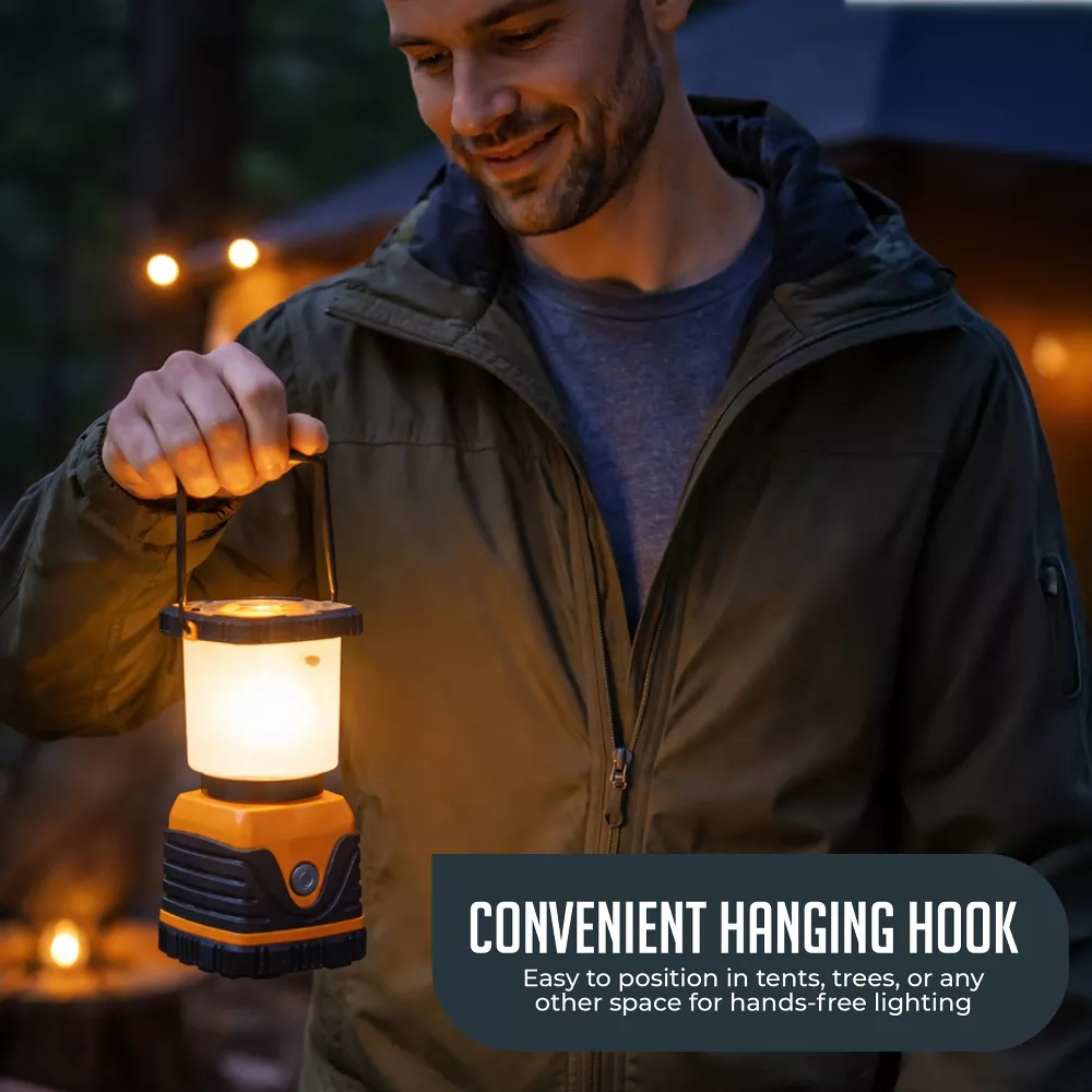 Luminuxe Ultra-Bright 1000LM LED Camping Lantern – Battery Powered, 4 Lighting Modes, Water Resistant w/ Hanging Hook
