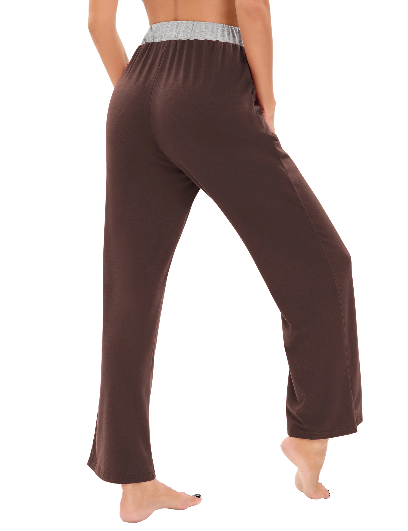 KOJOOIN Women's High Waist Drawstring Wide Leg Lounge Palazzo Soft Knit Relaxed Pants