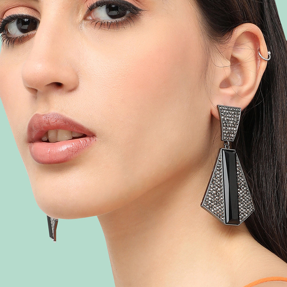 SOHI Women's Geometric Drop Earrings