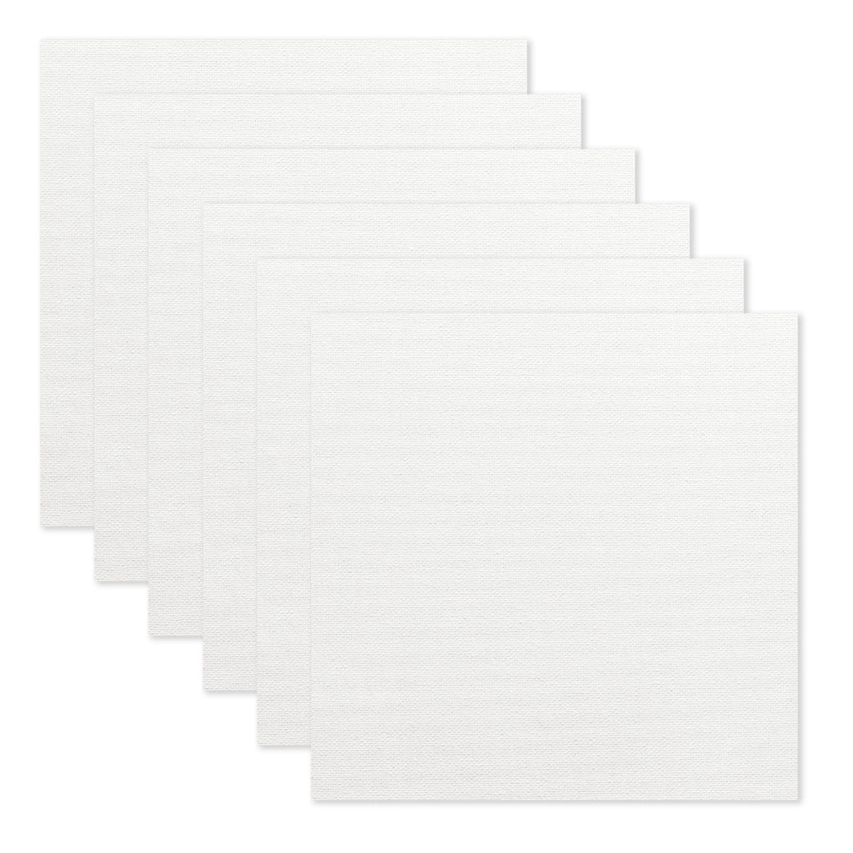 KINGART Stretched Canvas Set 14" x 14" Square 100% Cotton Primed 6-Pack