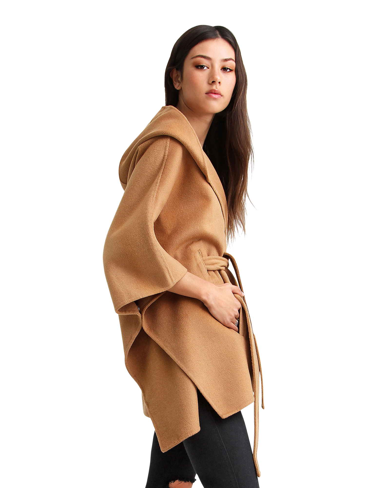 Belle & Bloom Womens Jackson Landing Wool Blend Cape Coat