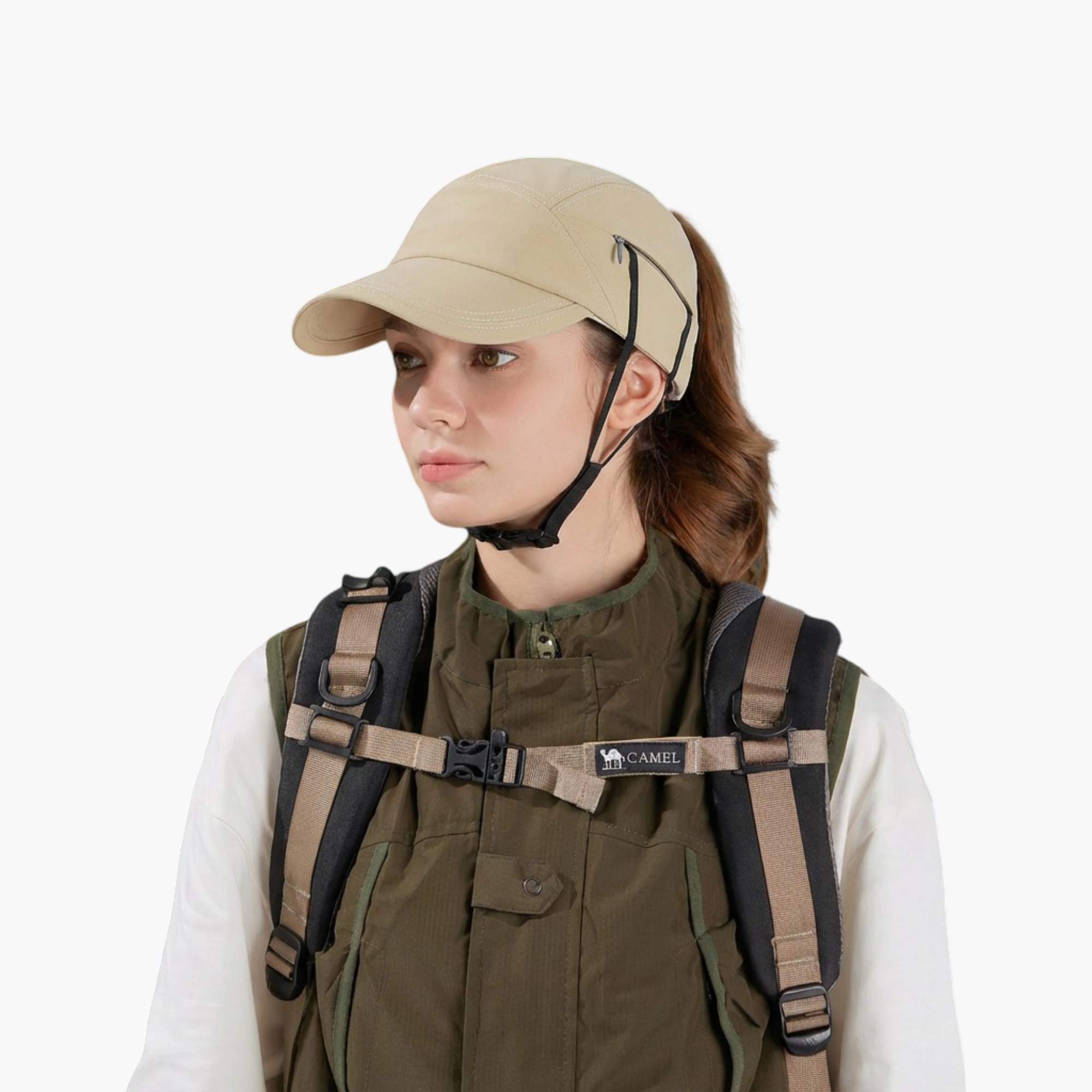 Anna-Kaci Women's Outdoor Baseball Cap with Hidden Chin Strap Breathable Lightweight Sports Sun Hat Adjustable Fit