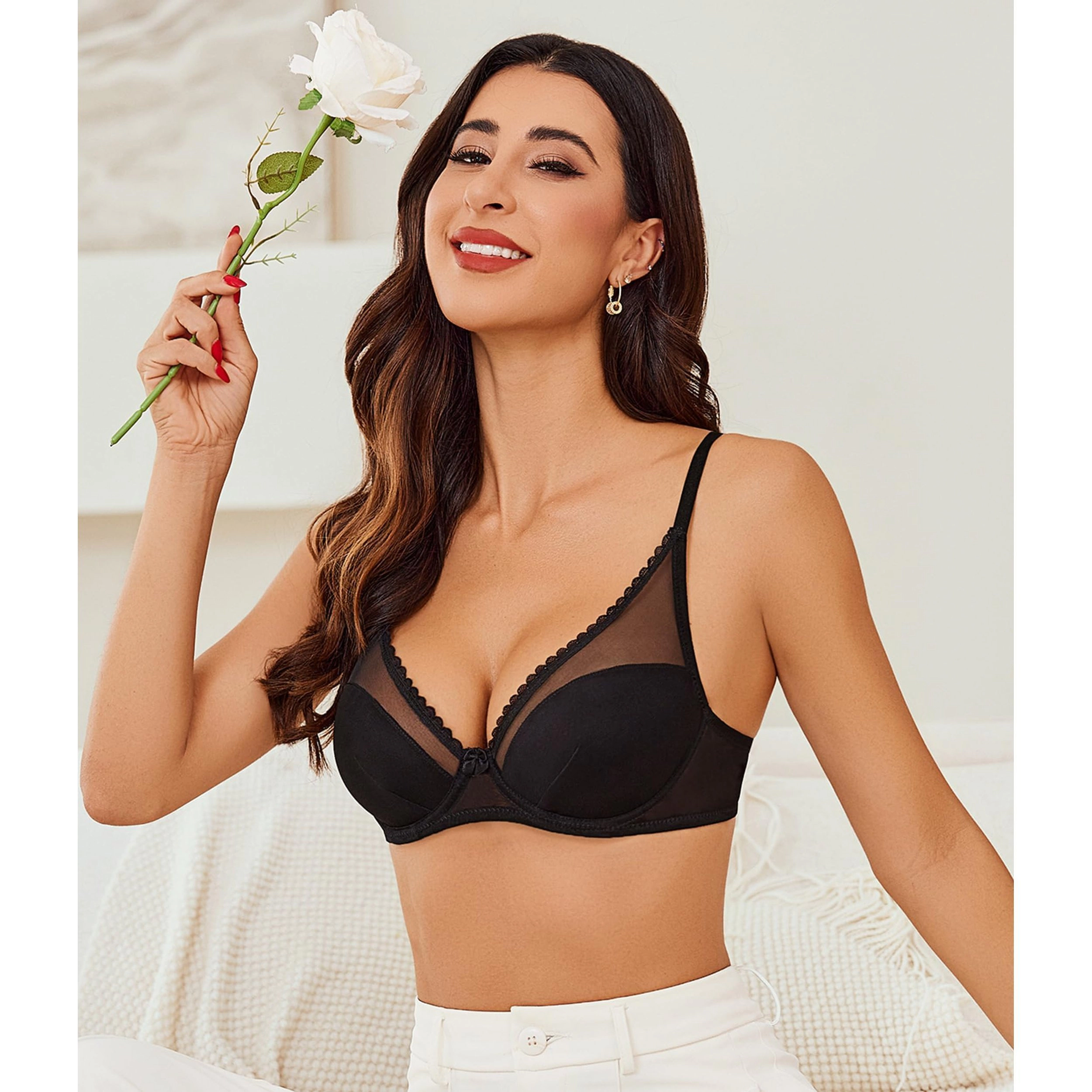Avidlove Women's Mesh Lace Underwire Brassiere