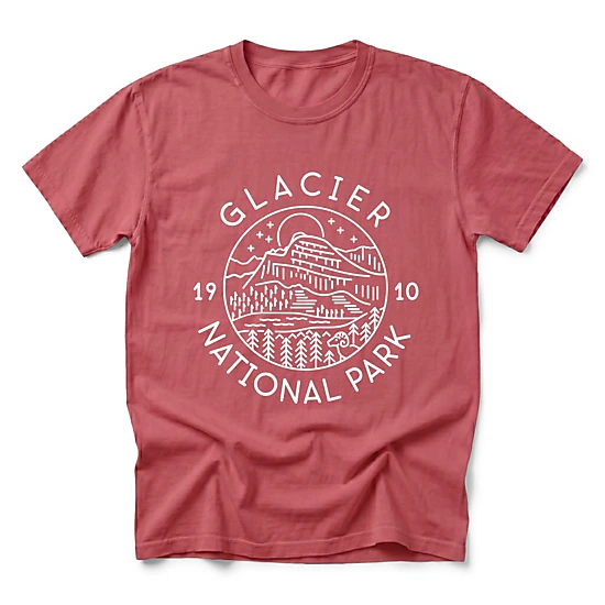 Simply Sage Market - Glacier National Park - Men's Garment Dyed Graphic T-Shirt