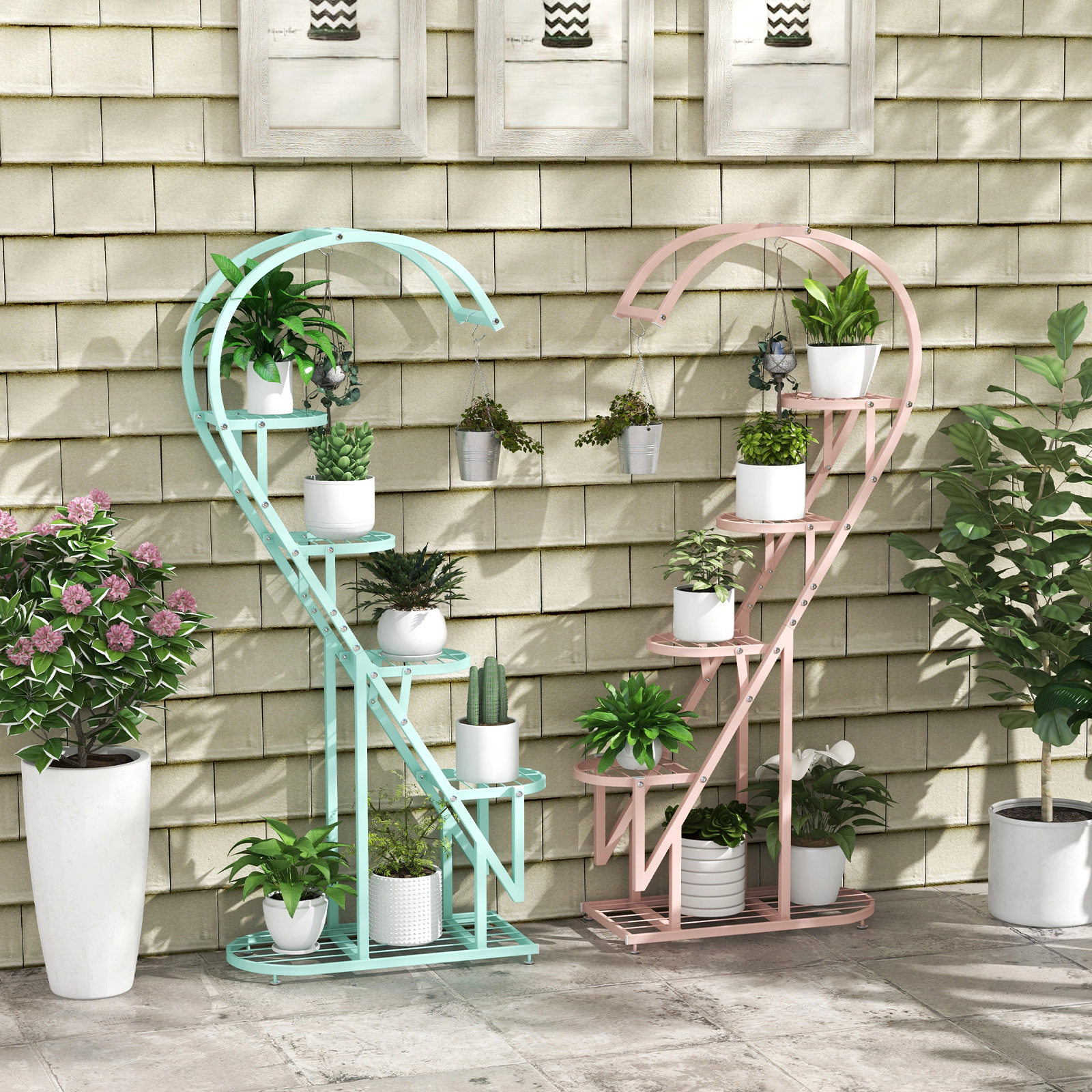 SUGIFT Set of 2 22.5-in Tall 1.5-cu ft Self Watering Wicker Flower Pots with 6-Hole Disk and Drain Hole
