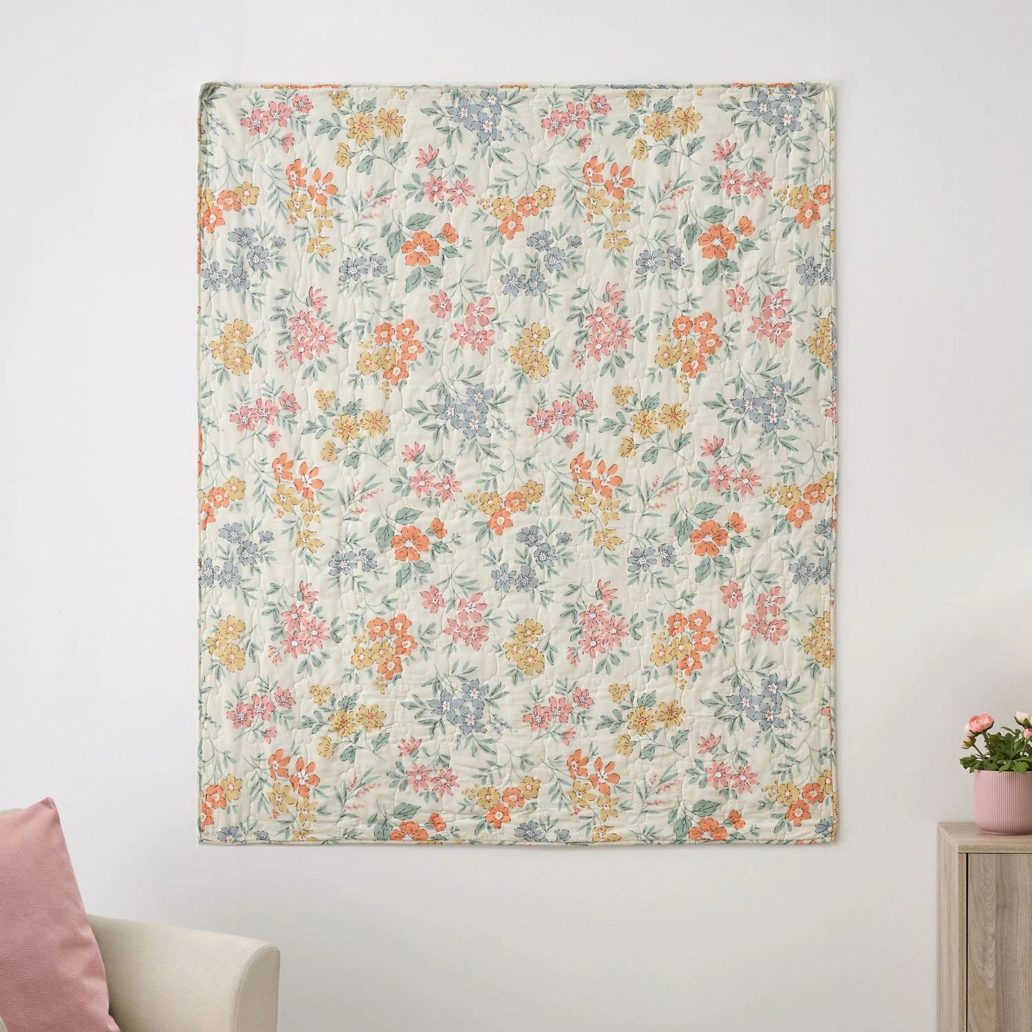 Greenland Home Fashions Chloe 100% Cotton Soft Delicate Floral Pattern Accessory Throw 50" x 60" Pastel