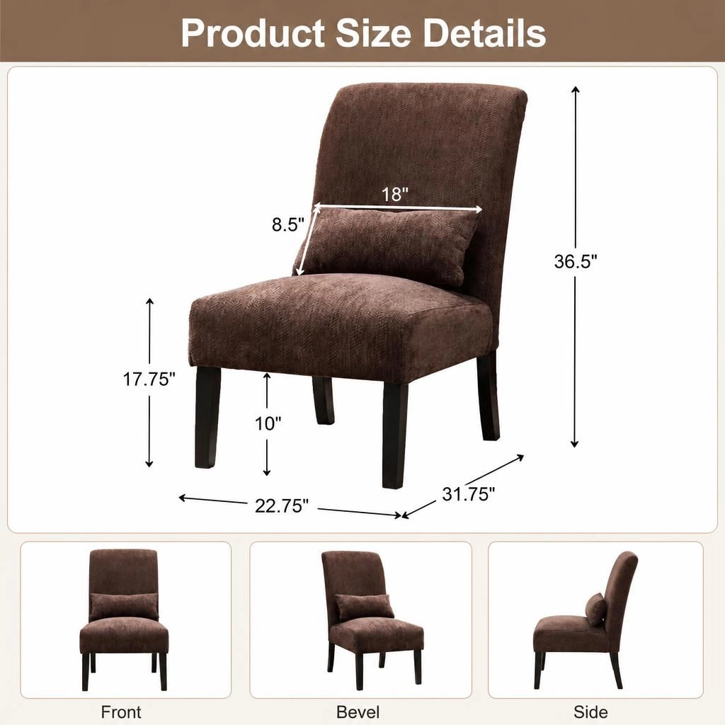 GOODSILO Modern Upholstered Armless Accent Chair for Indoor Seating
