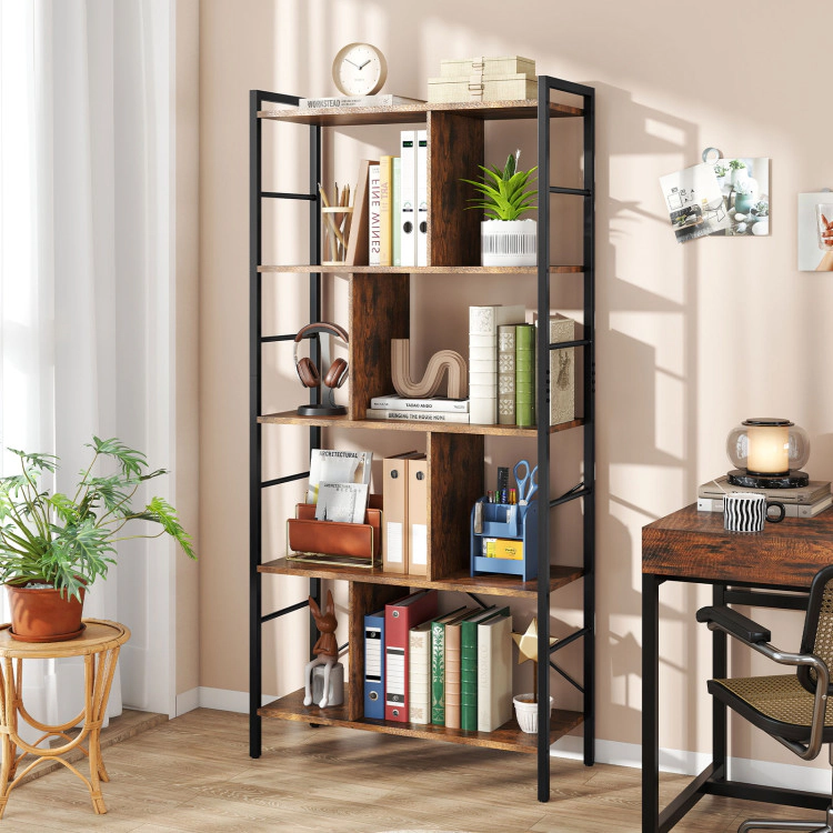 Hivvago Industrial Metal Frame Bookcase