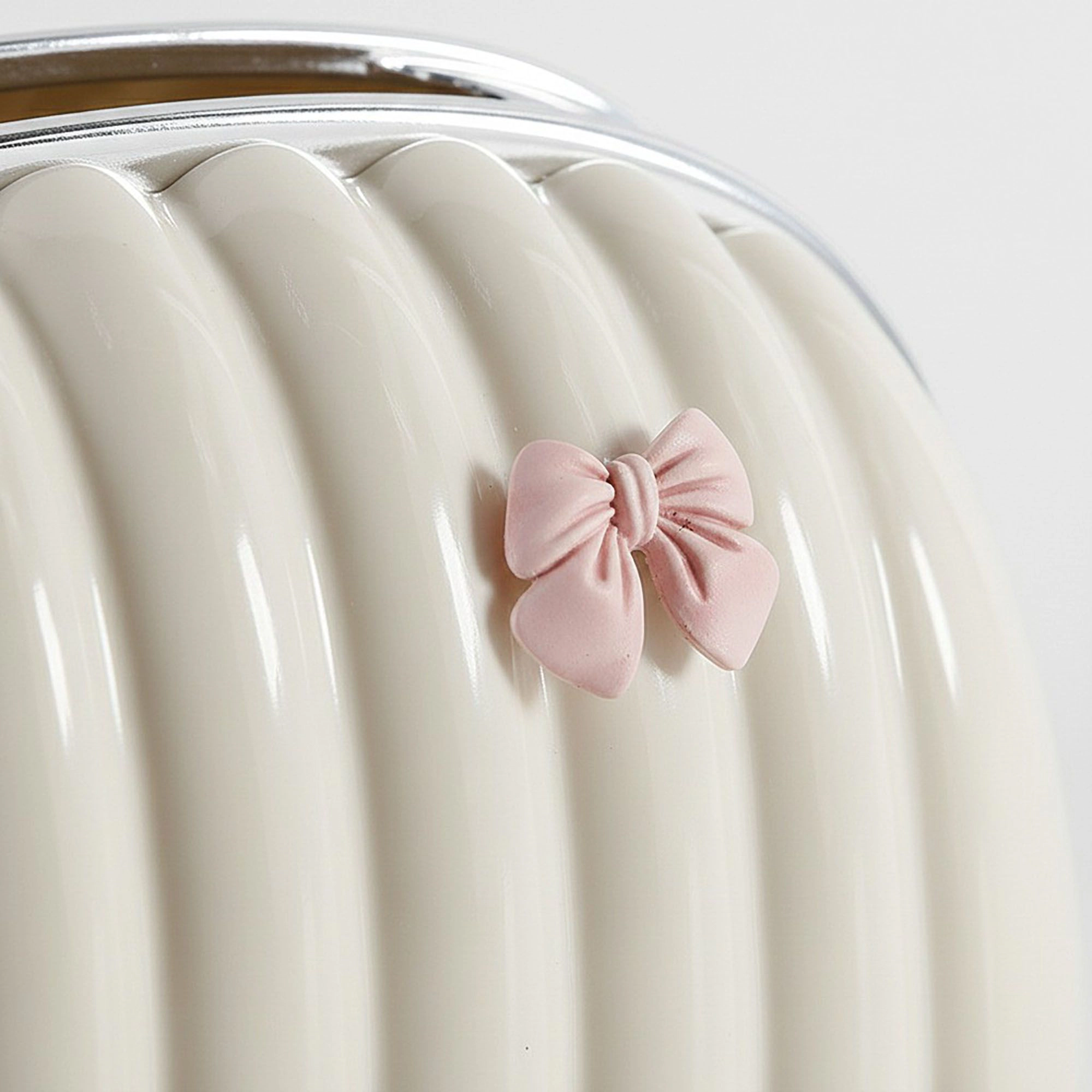 Alilang Unisex Ribbed Decorative Tissue Holder with Handle and Bow Accent