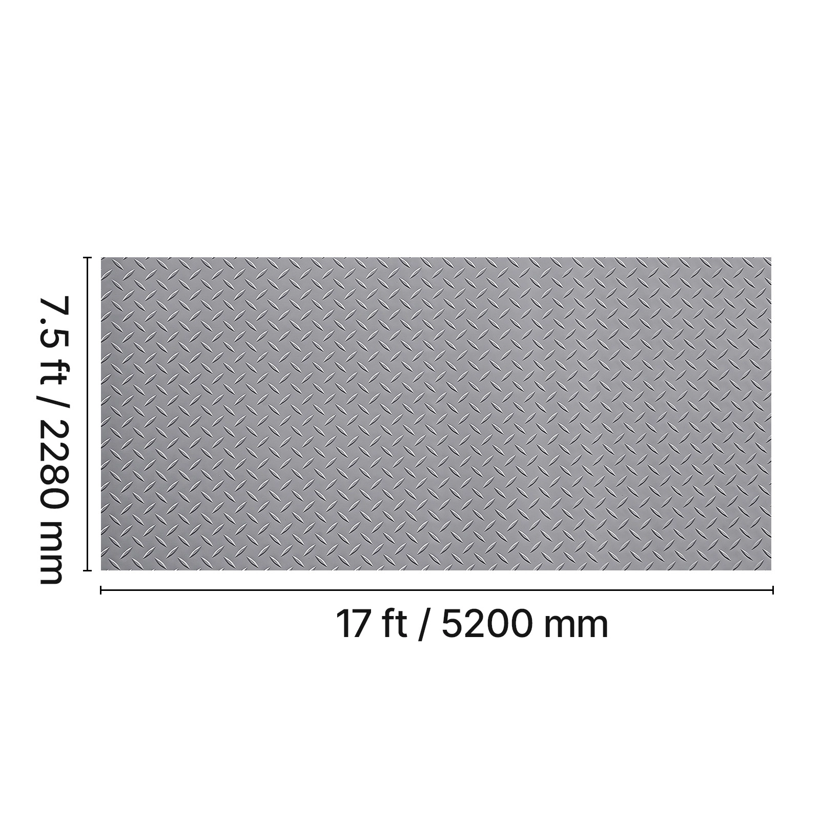 HONGGE Garage Floor Roll Garage Flooring Mat 2.2 mm Thick ened PVC Diamond Plate Floor Protector Mat with Double-sided