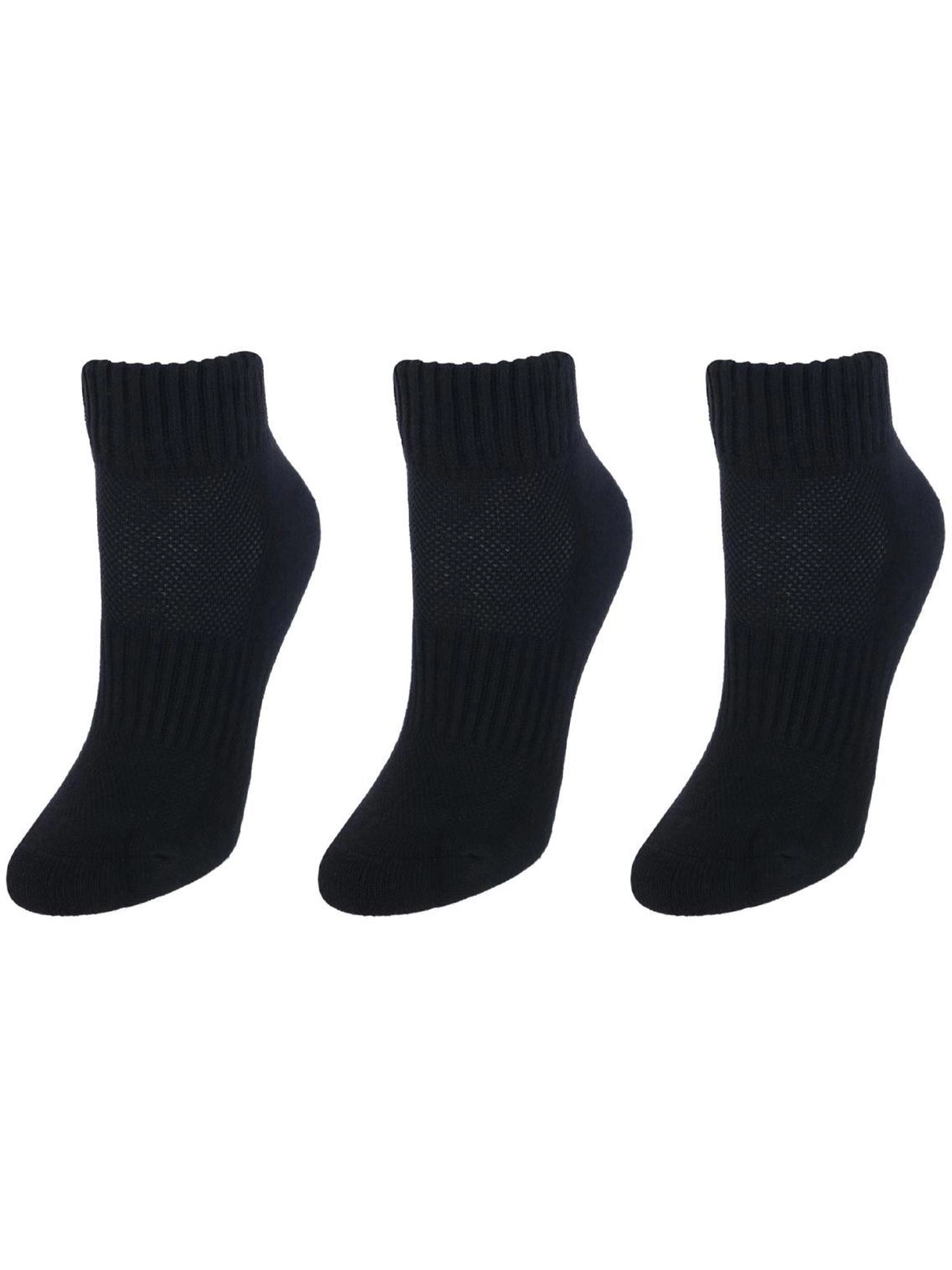 CTM Women's Cotton Blend Arch Support Ankle Sock (Pack of 3)