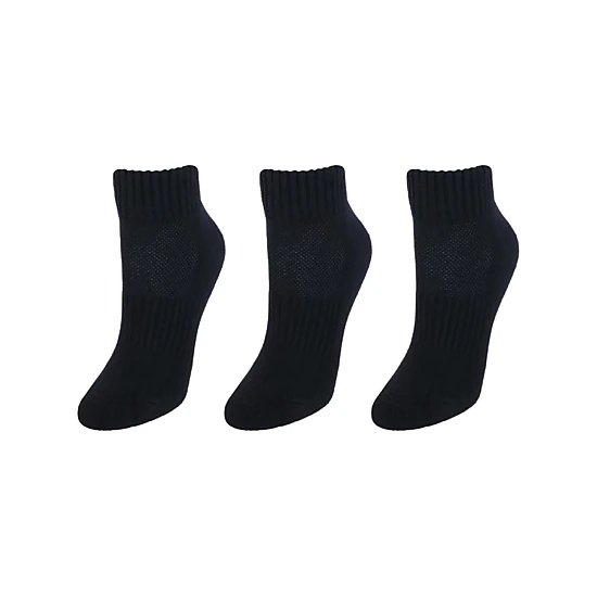 CTM Women's Cotton Blend Arch Support Ankle Sock (Pack of 3)