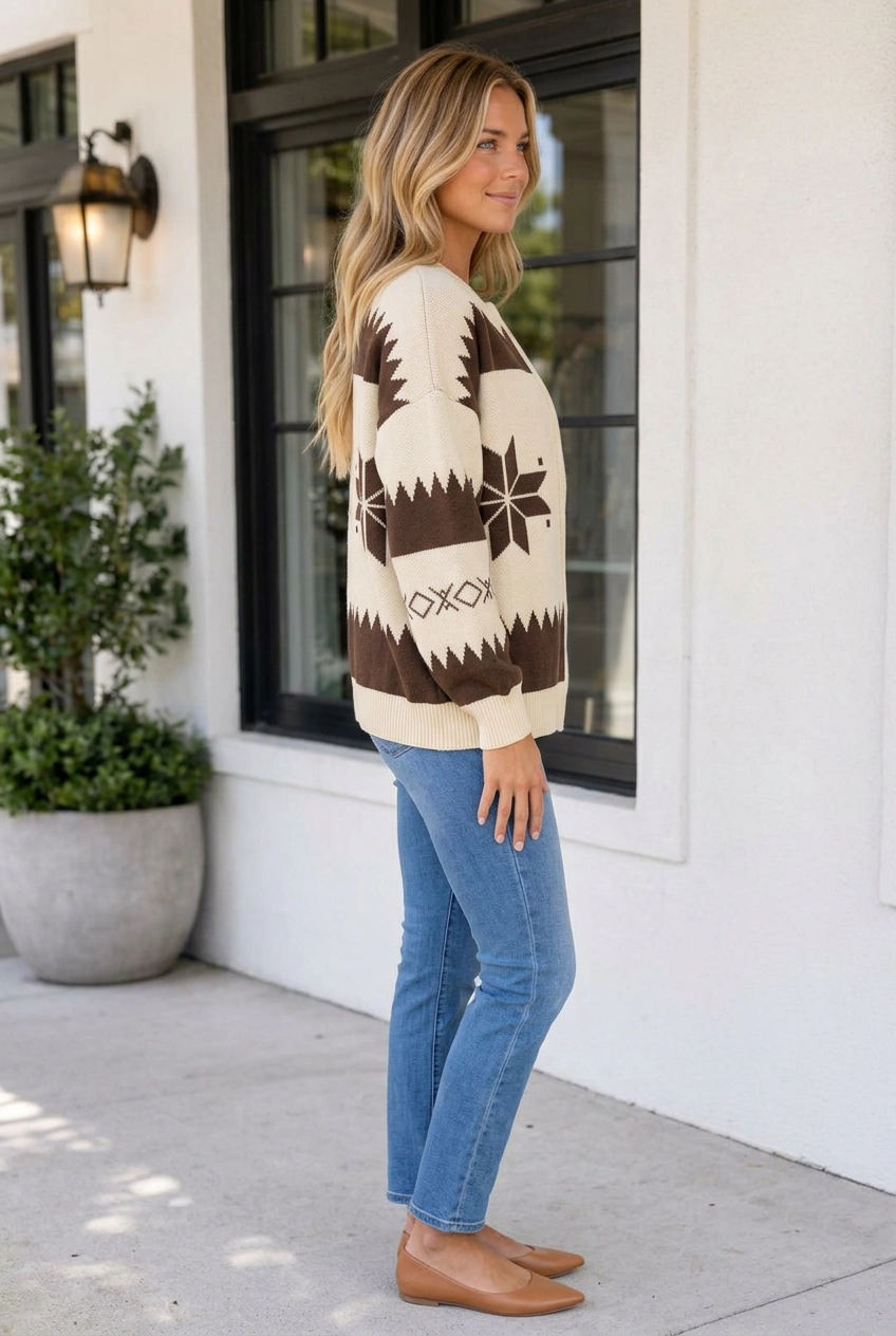 Threaded Pear Women's Jenny Zip Front Loose Sweater