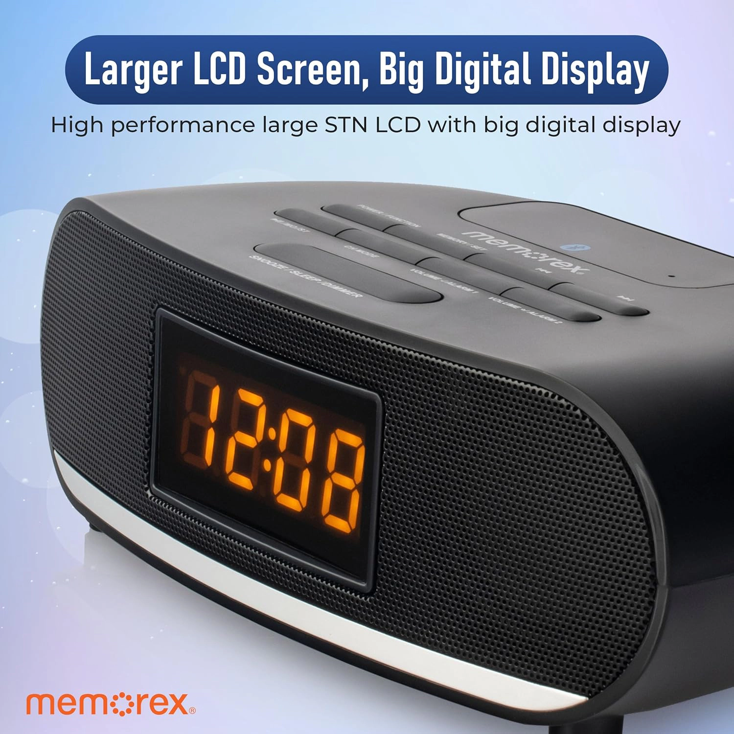 Memorex MX-CR160 Bluetooth Clock Radio - Black