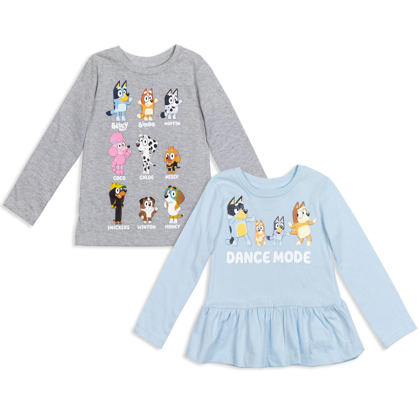 Bluey Girls' 2-Pack Long Sleeve T-Shirts
