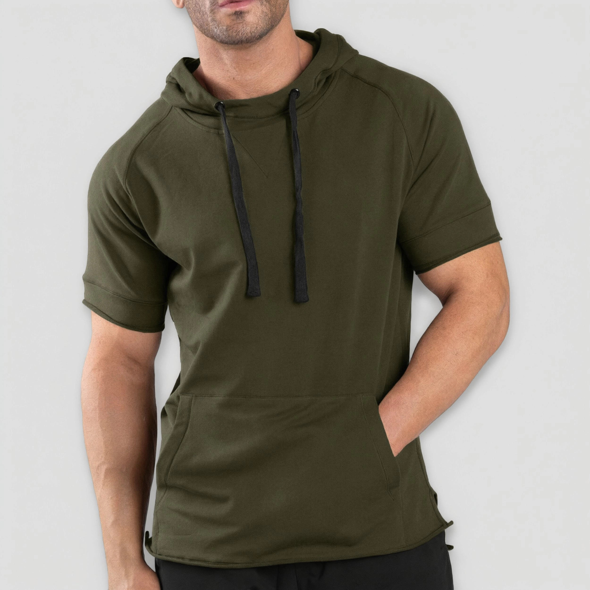 COOFANDY Men's Slim Fit Short Sleeve Hooded Pullover Hoodie