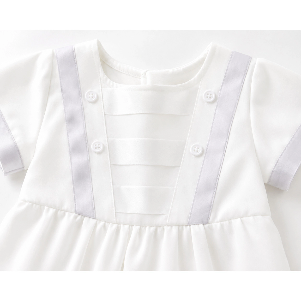 Laurenza's Baby Boys Satin Baptism Christening Romper with Matching Hat