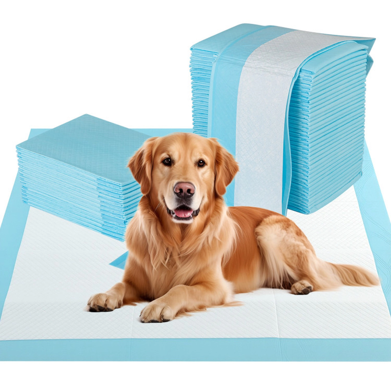 SUGIFT Blue Disposable Dog Pee Pads with 6-Layer Absorbent Core and PE Backing 36-in W 36-in D 100 Count Pack