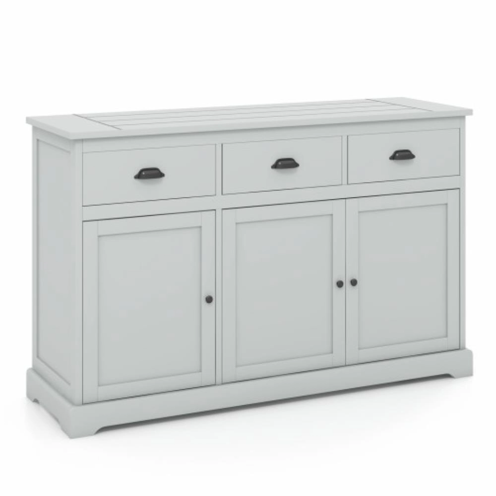 Hivvago 3 Drawers Sideboard Buffet Storage With Adjustable Shelves