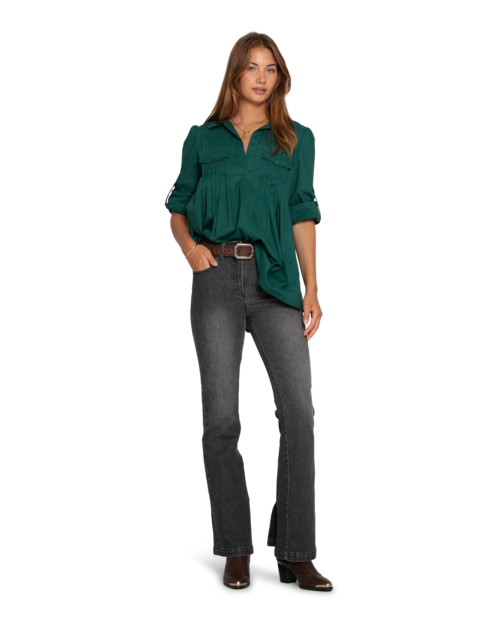 Belle & Bloom Catch Feelings Pintuck Shirt