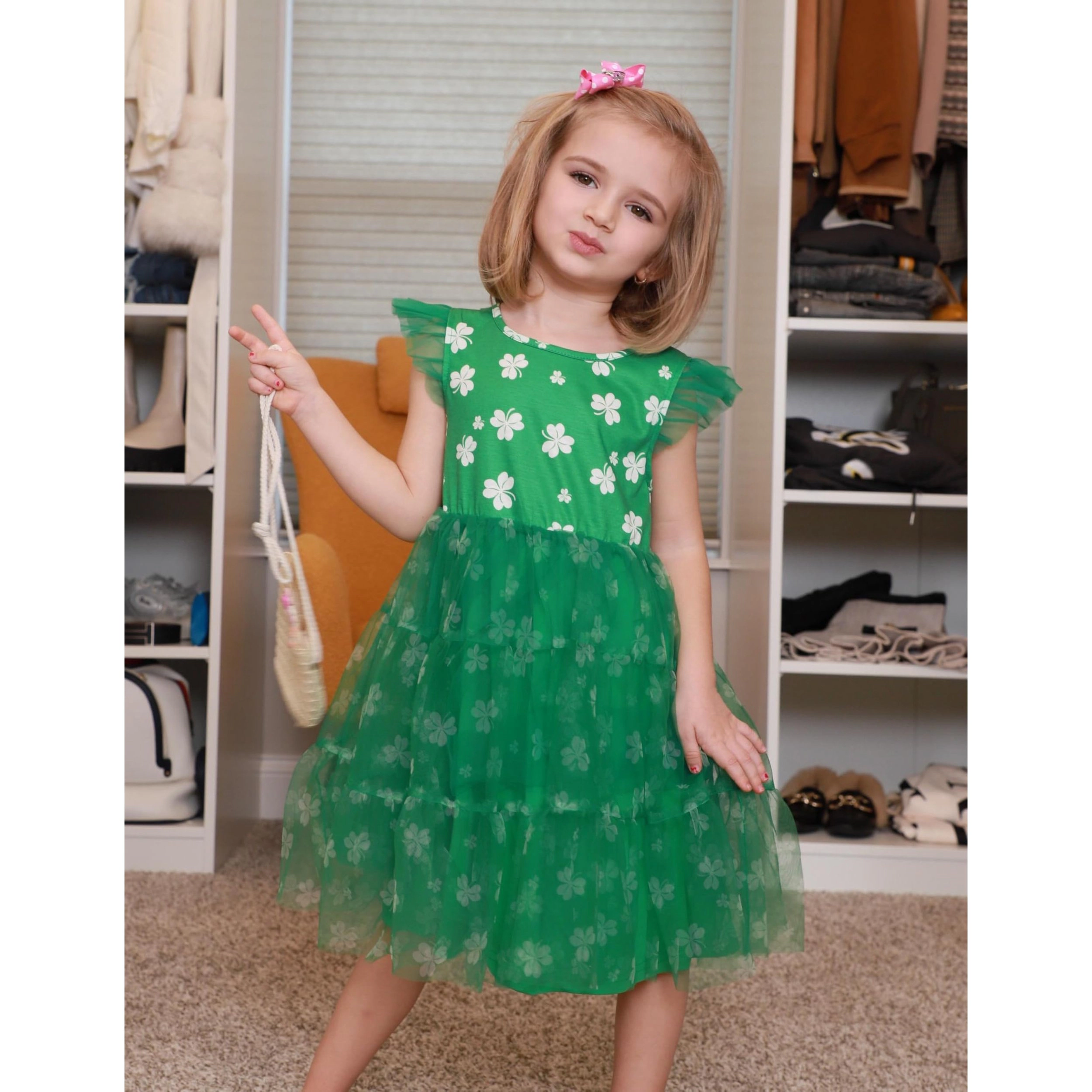 Arshiner Tutu Dress Girl'ss Tulle Dresses Ruffle Tiered Swing Twirly Summer Sundress