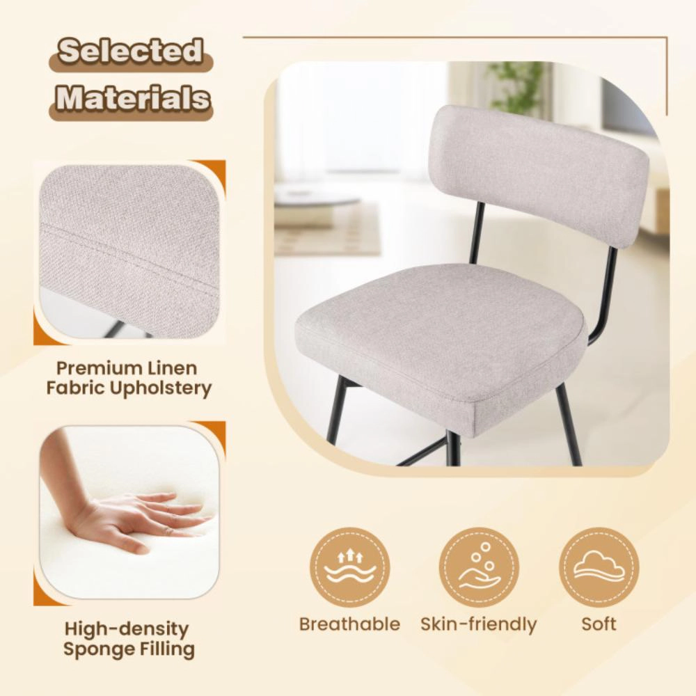Hivvago Set of 2 Swivel Bar Stools 29" Counter Height with Upholstered Seating