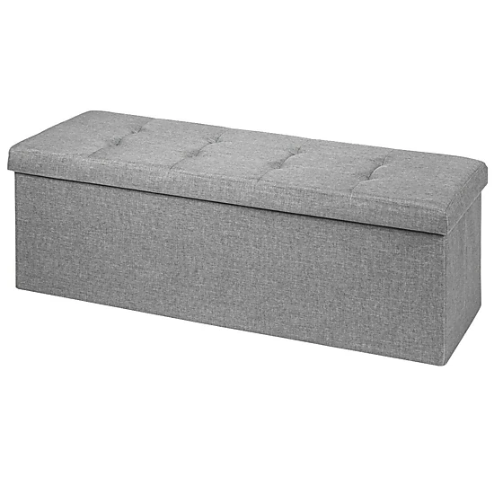 SlickBlue Foldable Storage Bench with Removable Divider and Padded Seat