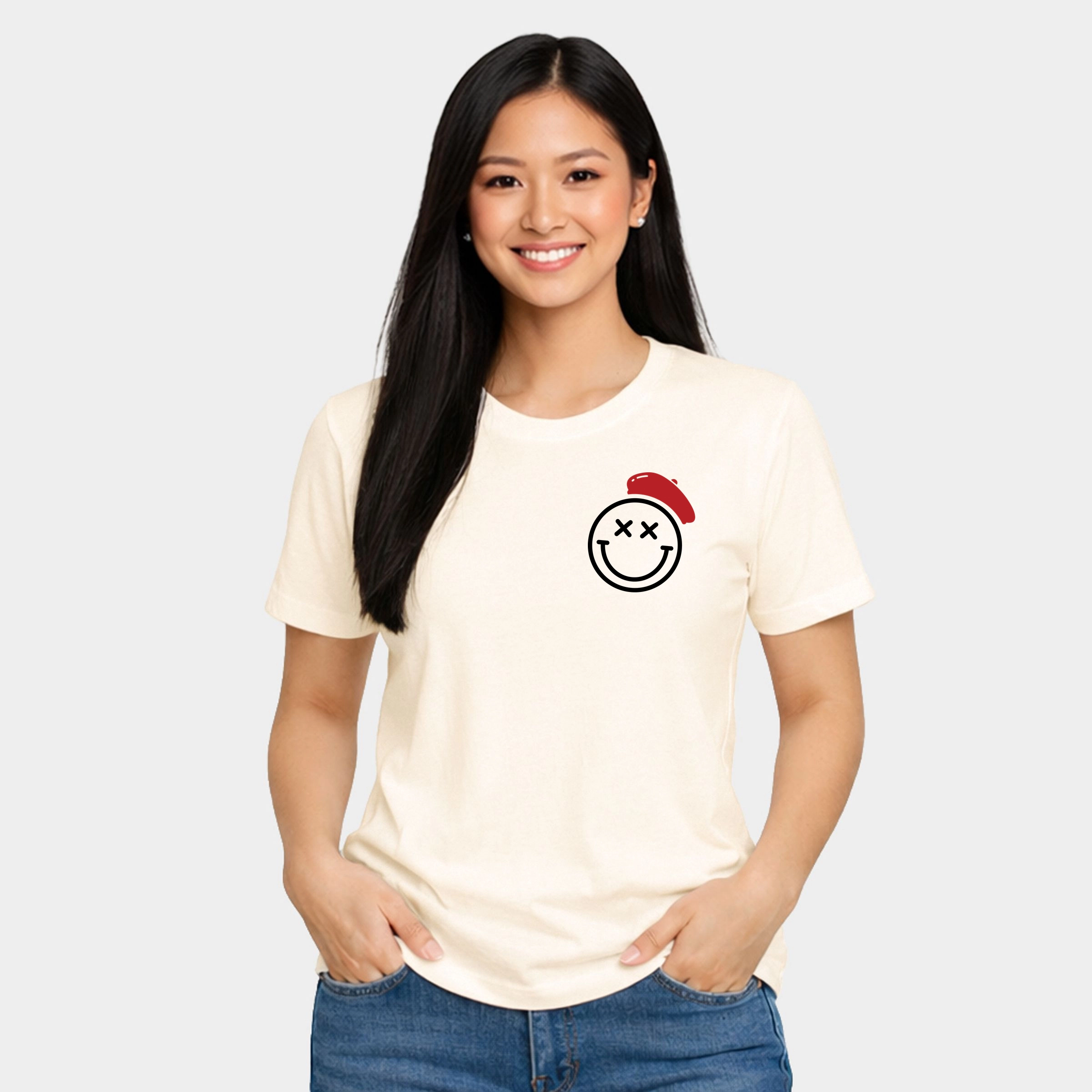 Simply Sage Market - Women's Short Sleeve Graphic T-Shirt S.W.Smiley Halftone Paris