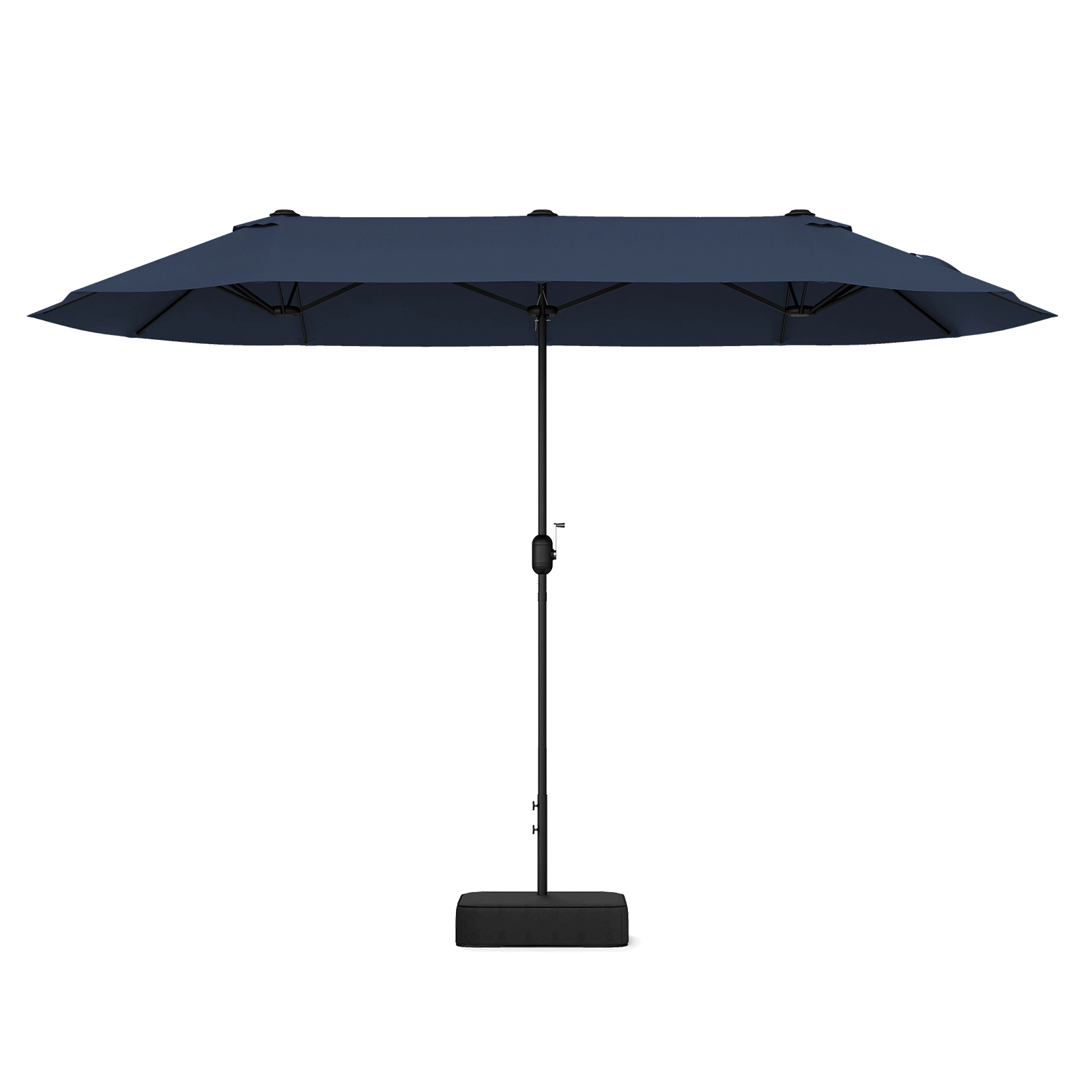 SUGIFT 13-ft Double-Sided Patio Twin Table Umbrella Crank Handle & 25.5 x 25.5 in Cross Base for Patio Garden Pool Deck