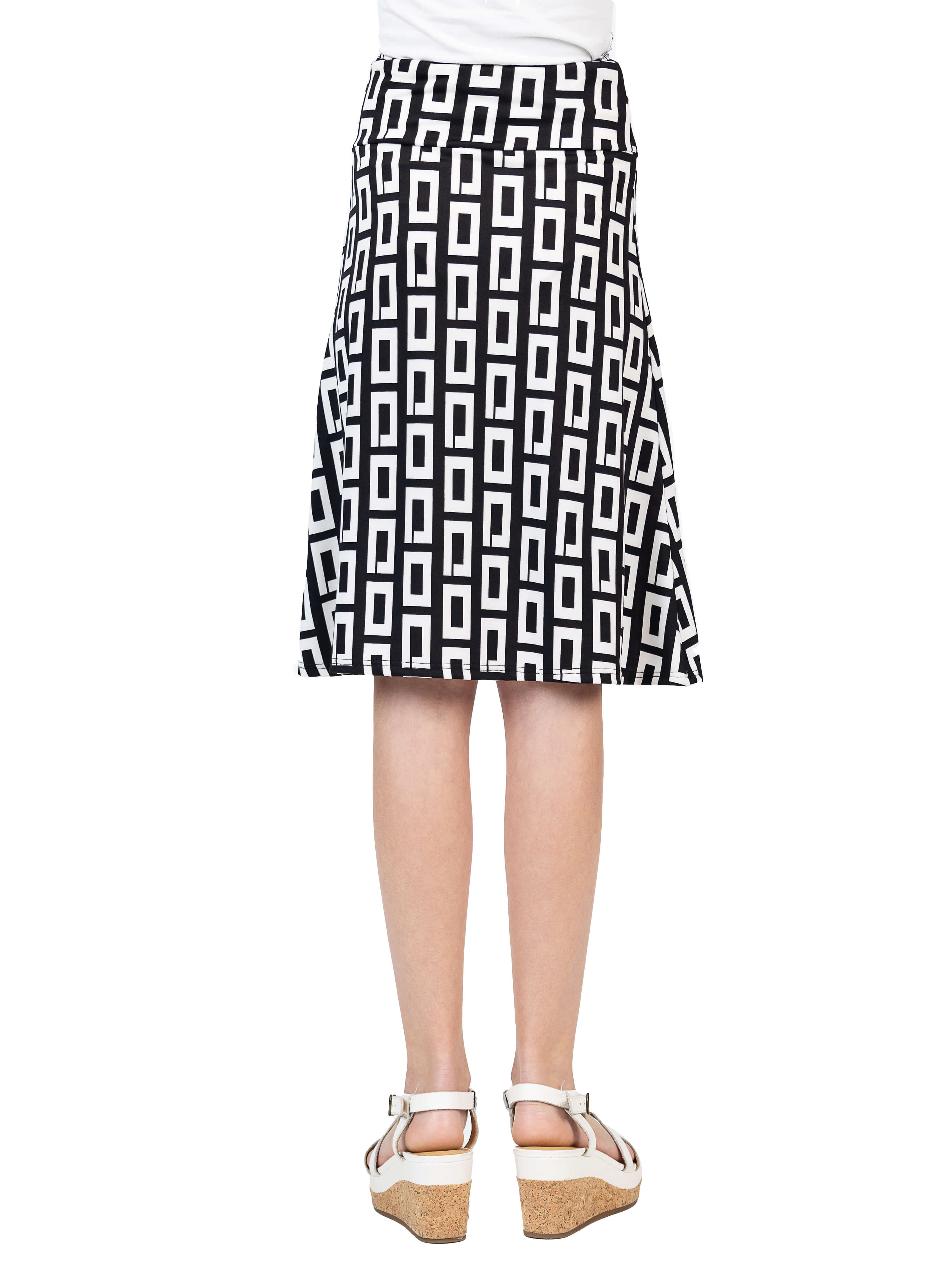 24sevenKid Essential Girls Black and White Knee Length Skirt
