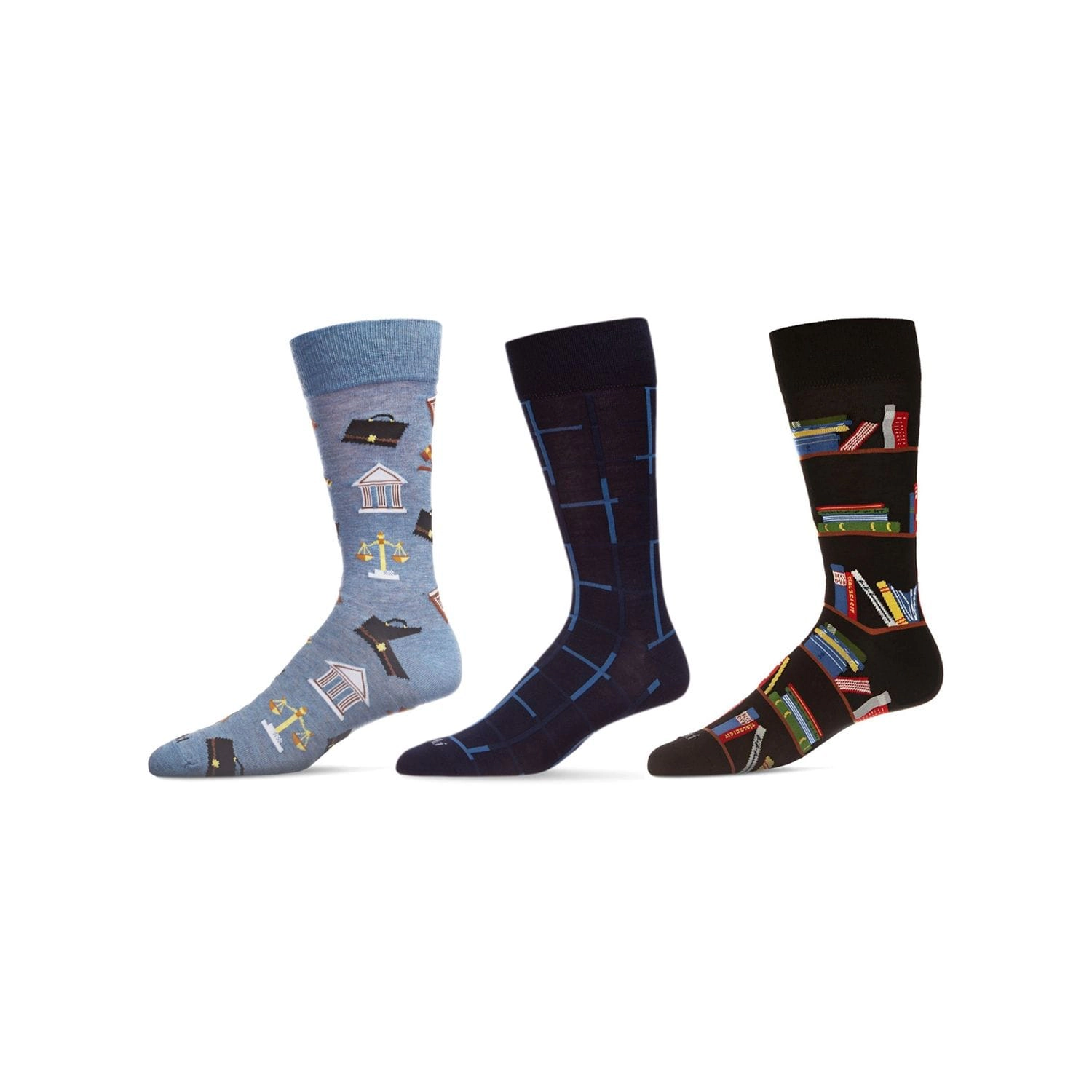 MeMoi Men's 3 Pair Pack Novelty Professions Crew Socks