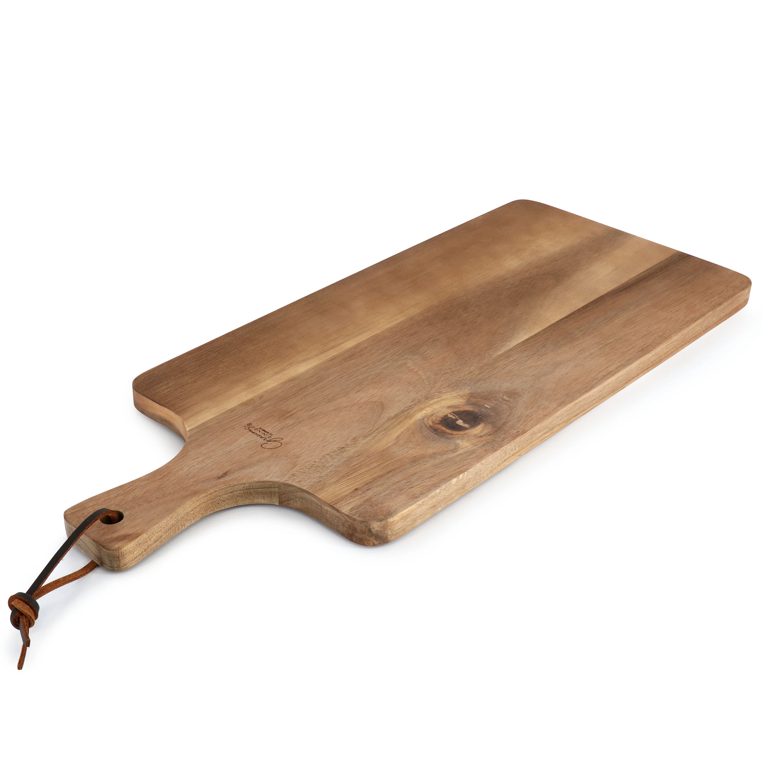 Gibson Elite 3 Piece Acacia Wood Serving Board with Carving Knife and Fork in Brown