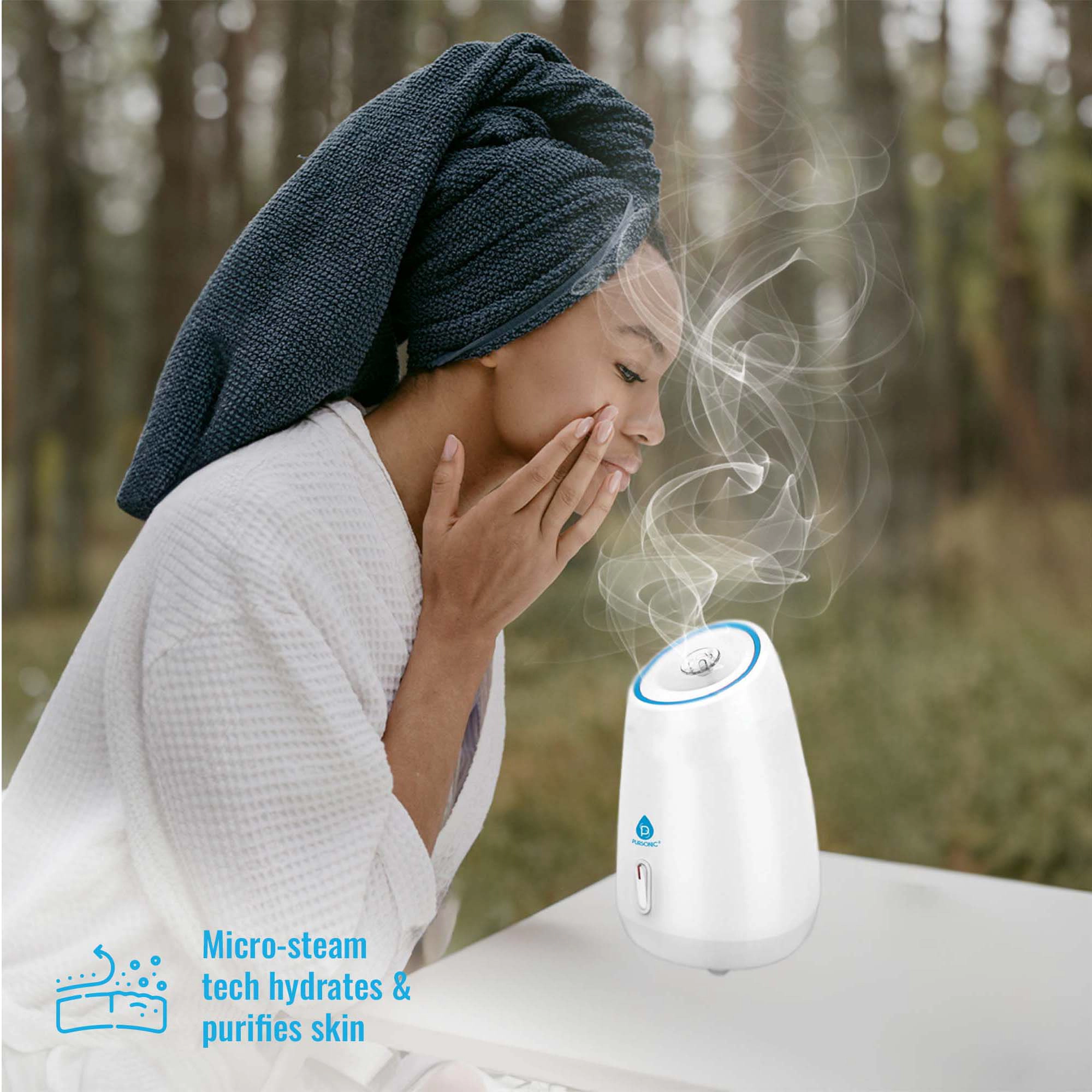 Pursonic Women's Deluxe Facial Steamer with Hydrating Eye & Lip Mask Spa Bundle